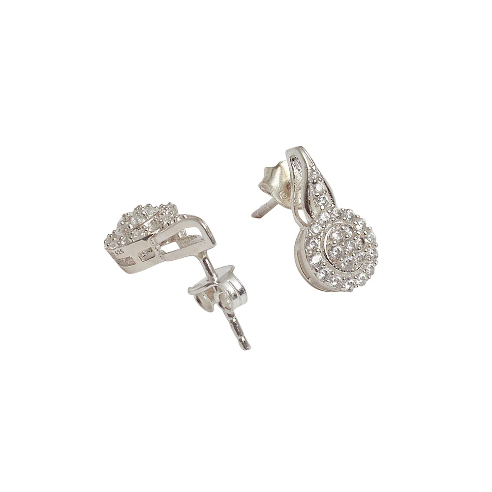 Round Sparkle CZ 925 Sterling Silver Pendant Set - Image 6