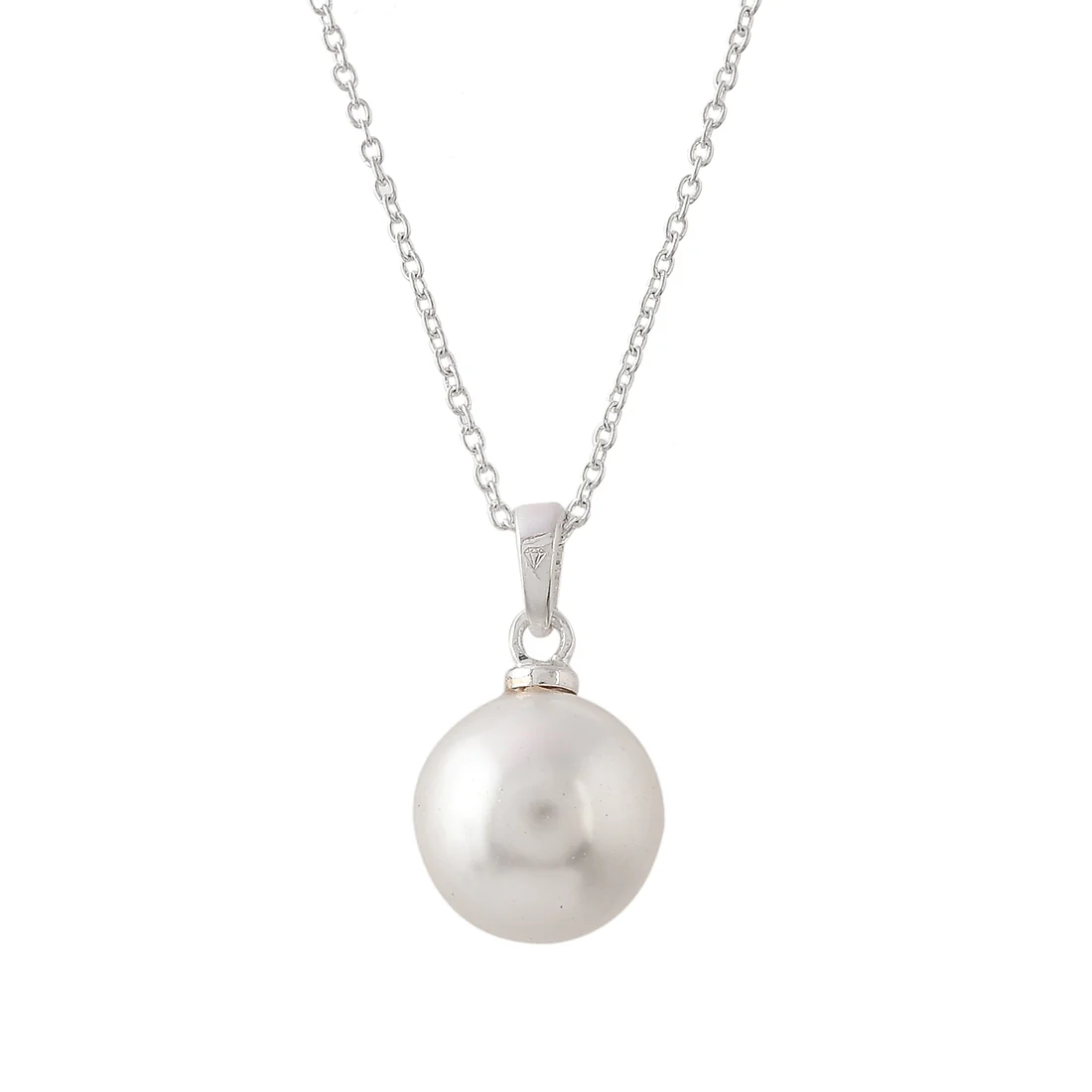Round White Pearls Silver Plated Sterling Silver Pendant - Image 5