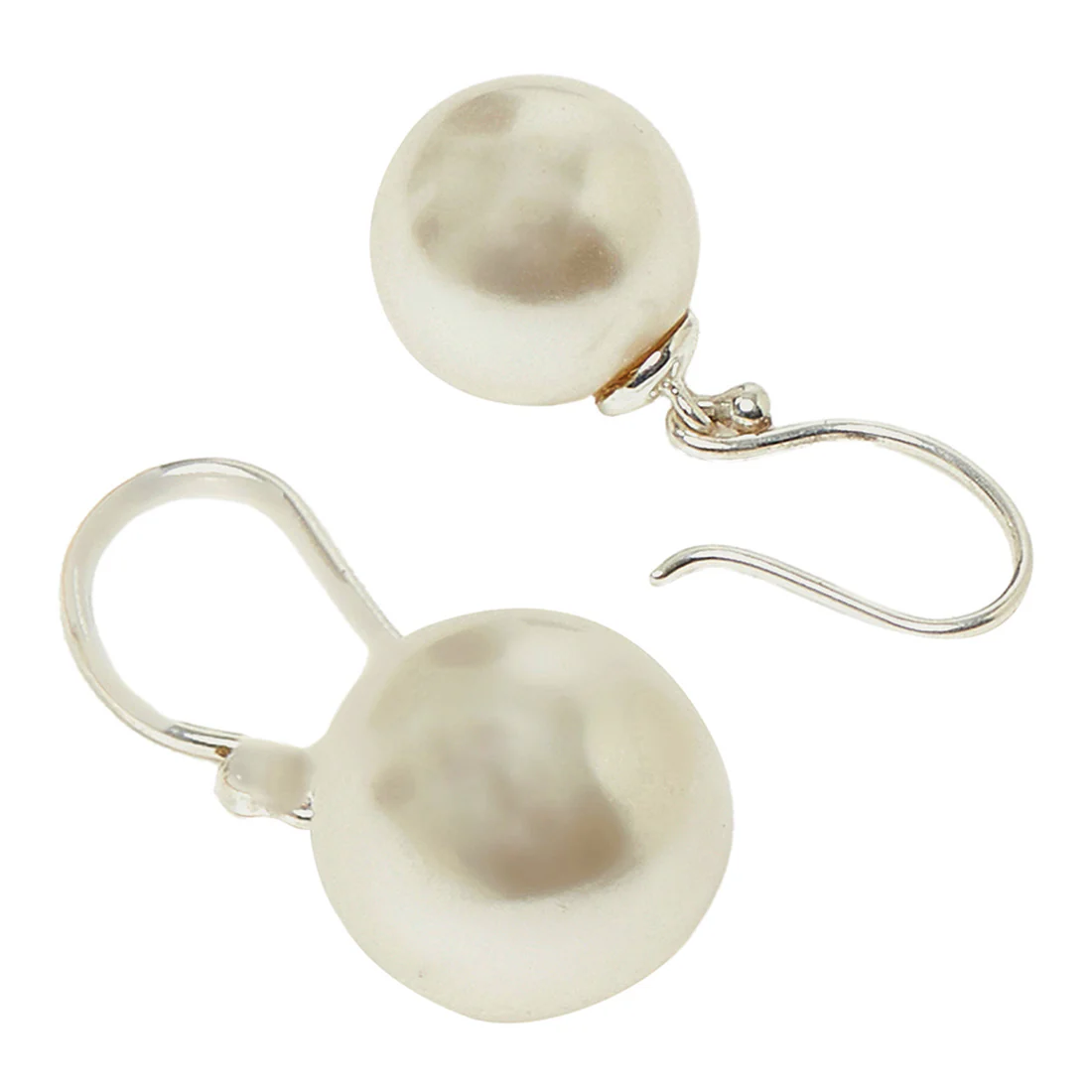 Round White Pearls Silver Plated Sterling Silver Pendant Set - Image 5