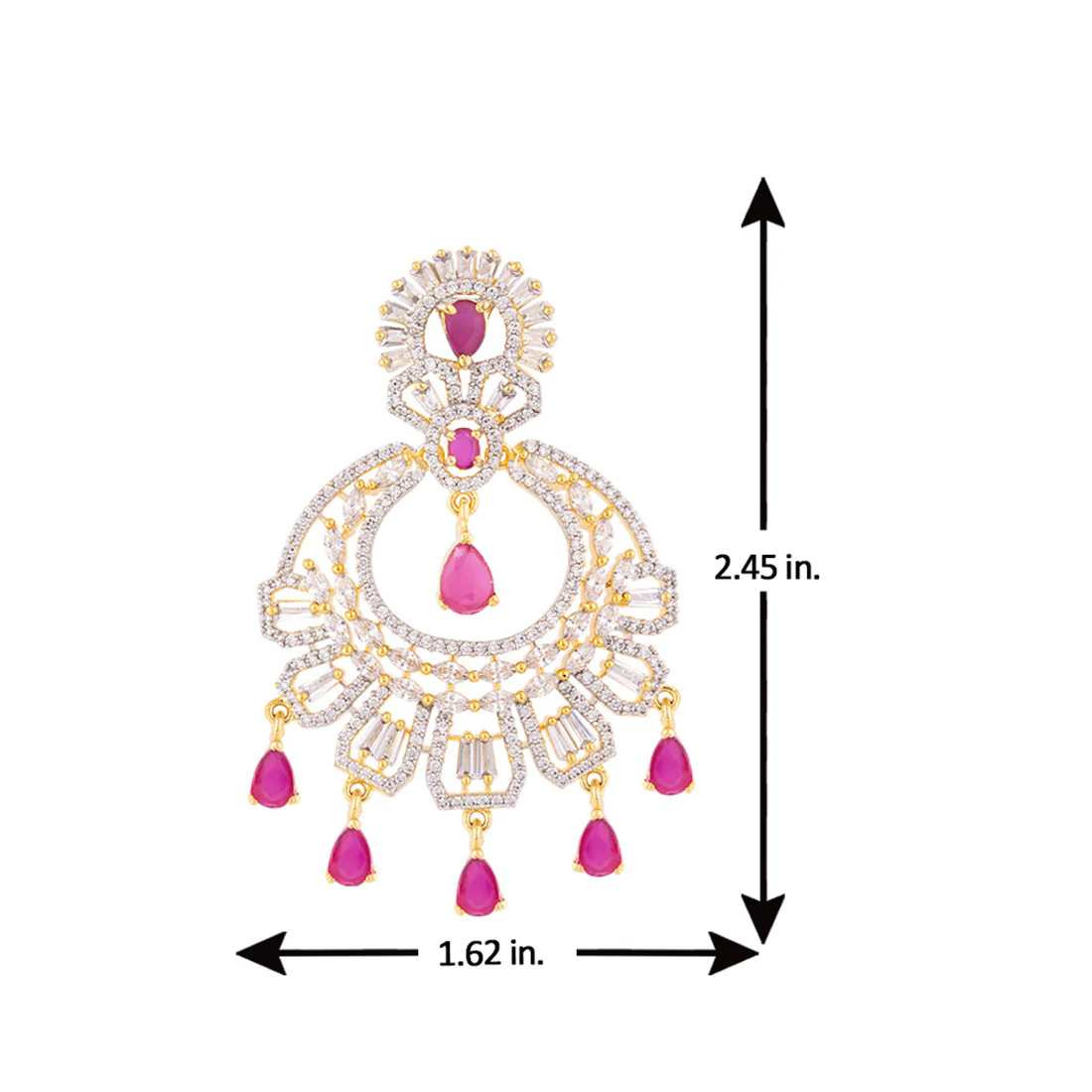 Round Zircon Gemstones Drop Earrings - Image 5