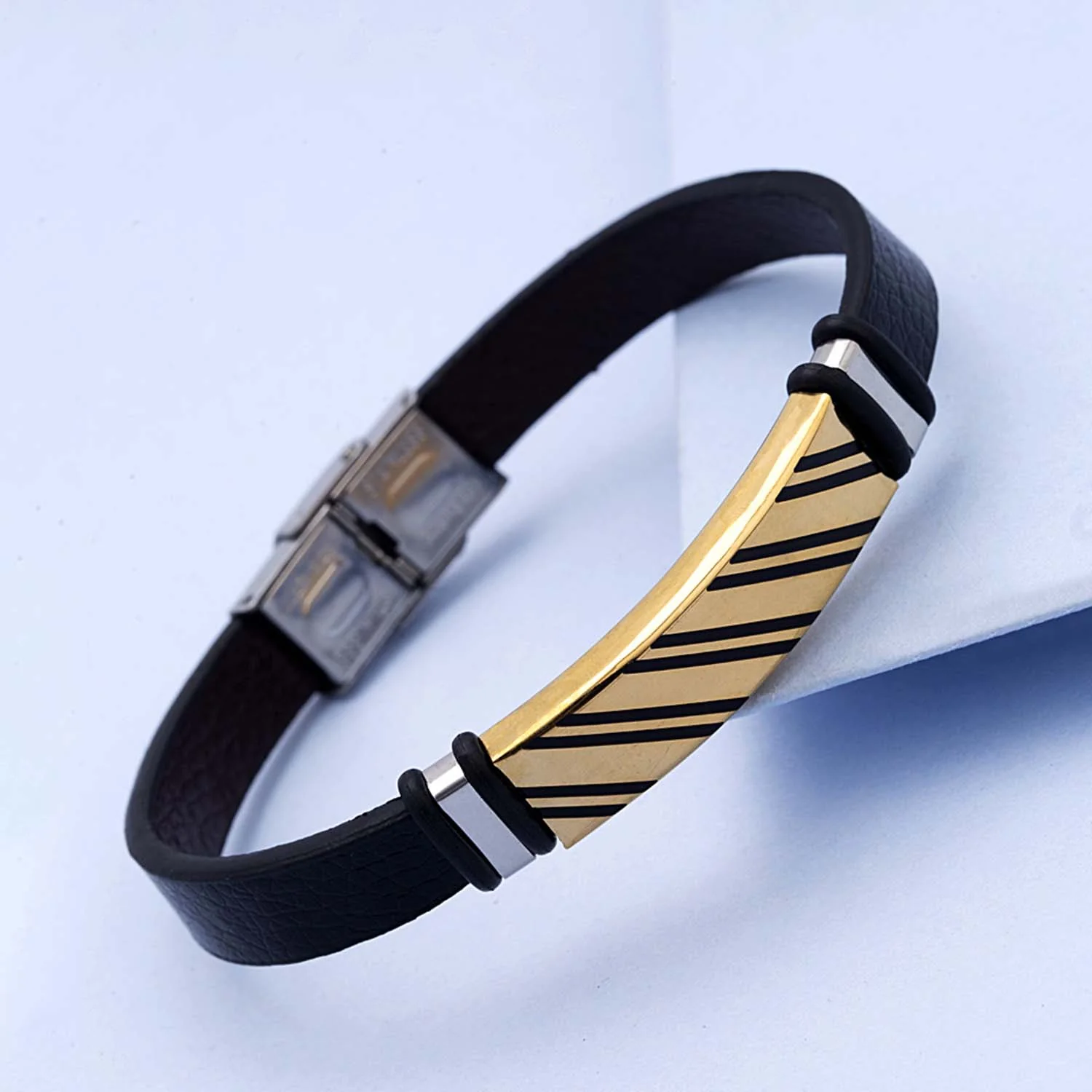 Royal Bands Cutwork Two Tone Plated Bracelet