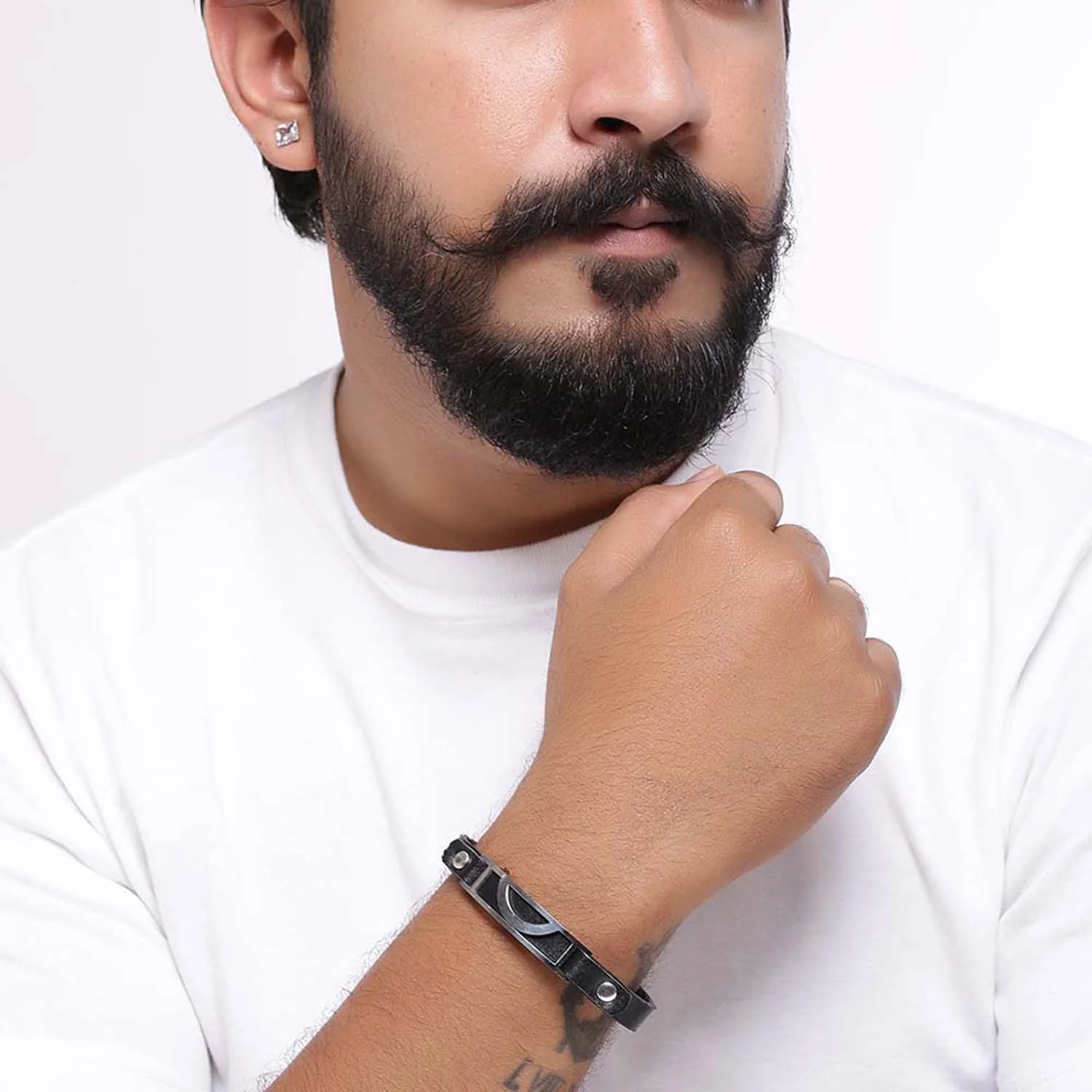 Royal Bands Men's Leather Bracelet - Image 2