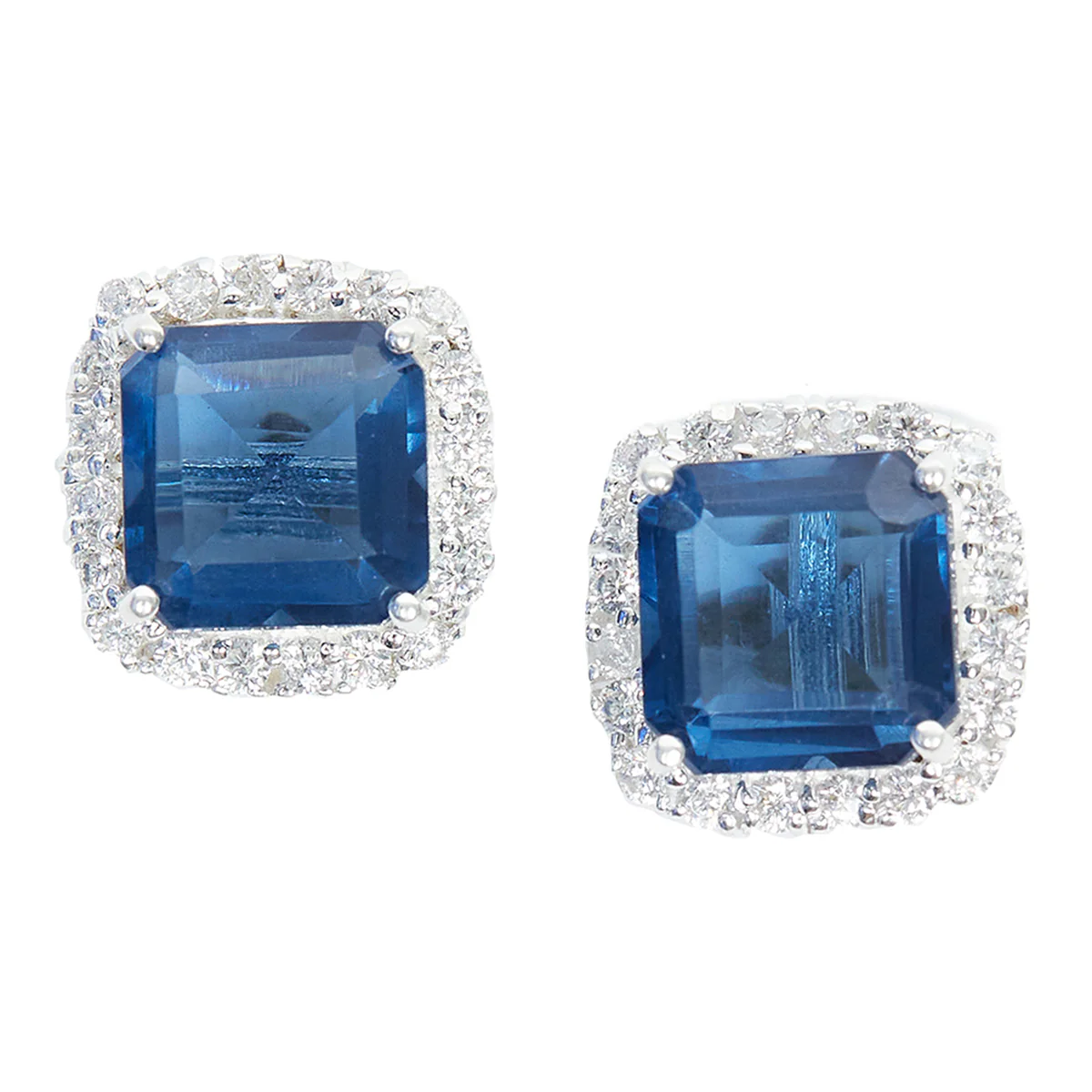 Royal Blue Stone Adorned 925 Sterling Silver Pendant Set - Image 4