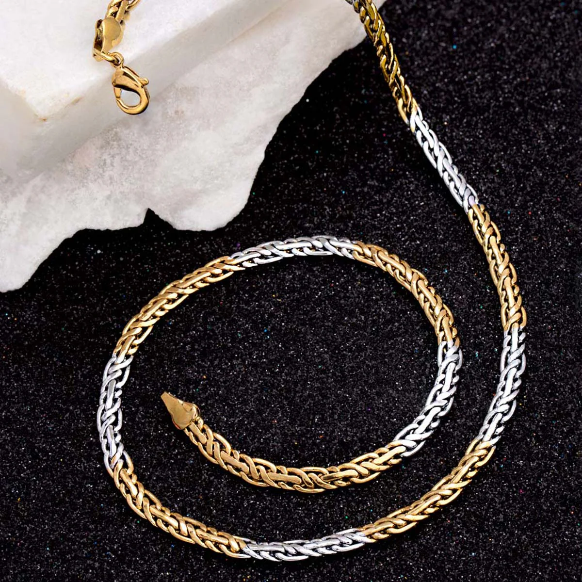 Royal Links Two Tone Plated Snake Chain