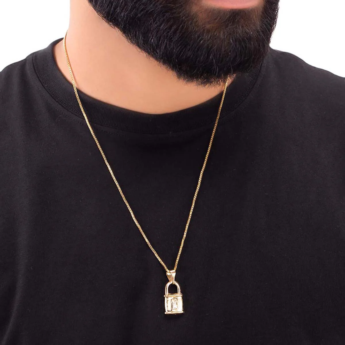 Royal Lock Motif Brass Pendant - Image 2