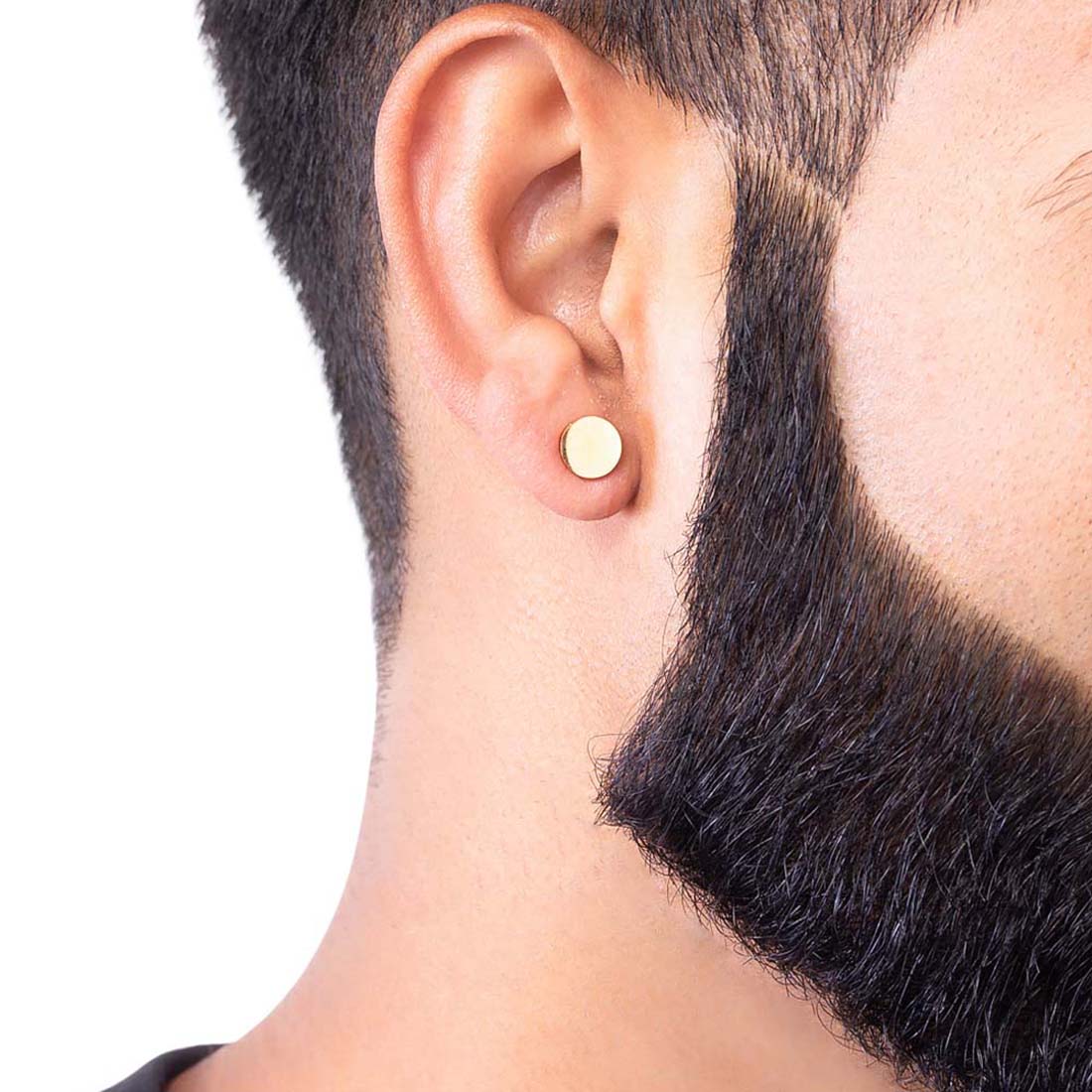 Royal Men's Round Stud Earrings - Image 2