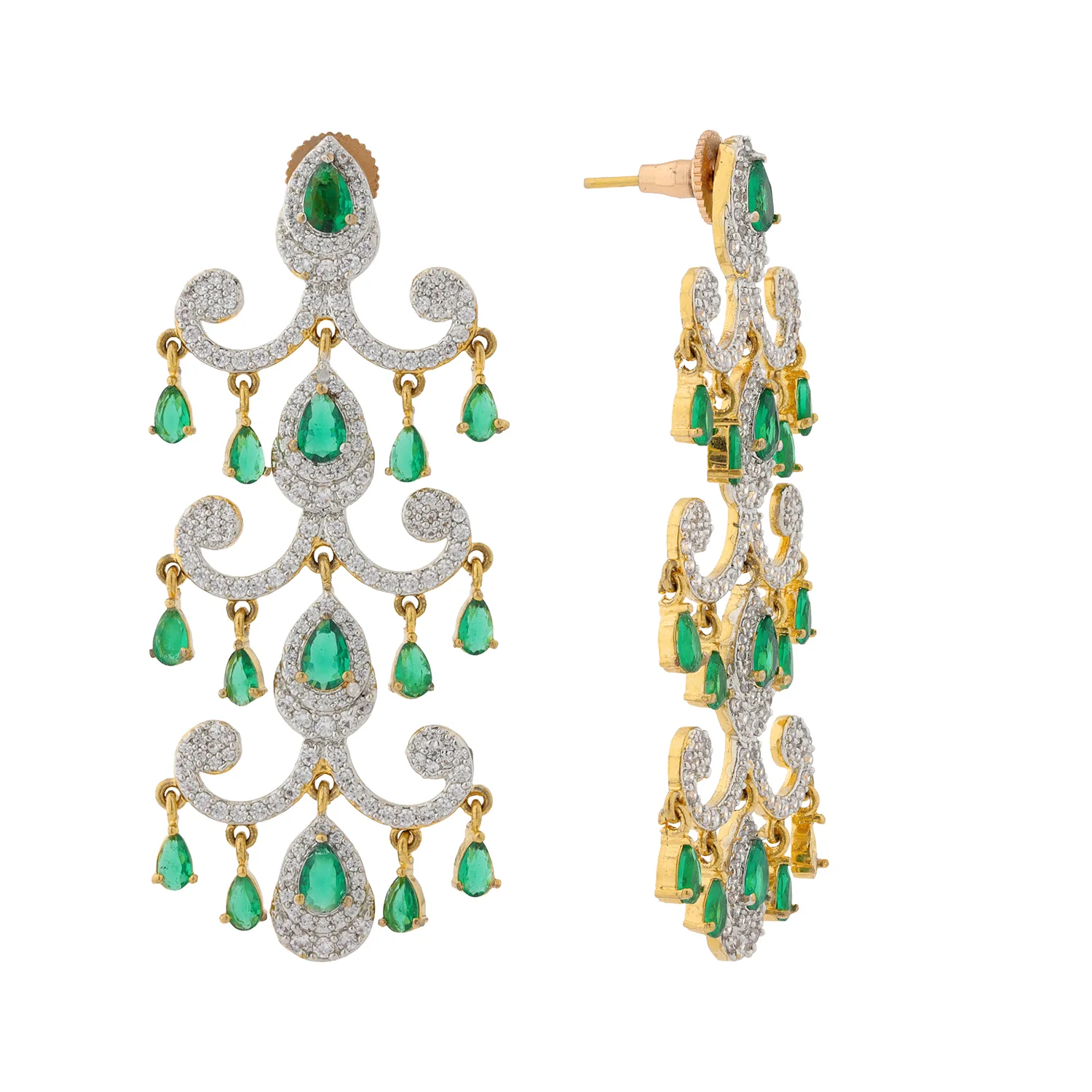 Royal Romance Elsa Emerald Statement Earrings - Image 4