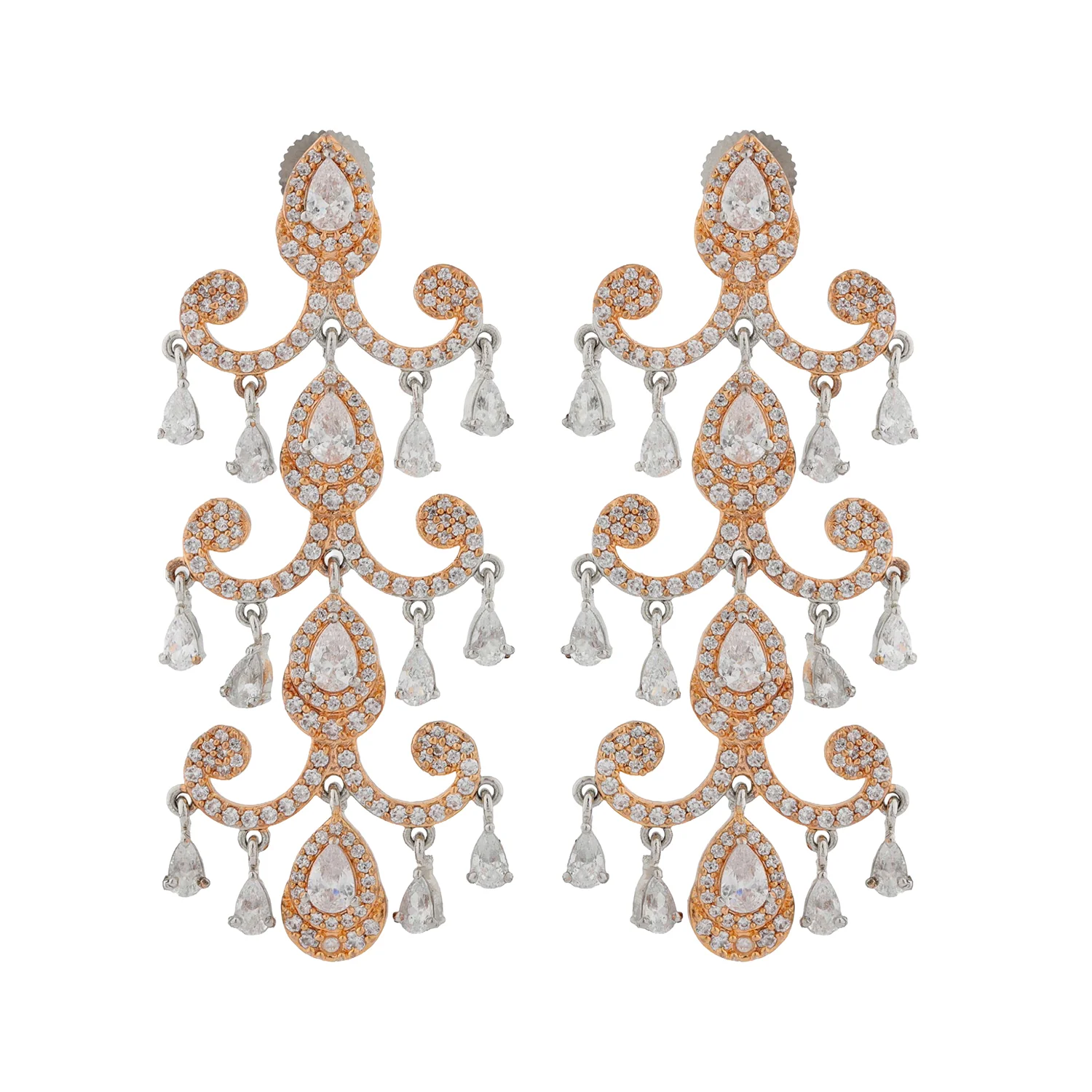 Royal Romance Elsa Rose Gold Statement Earrings - Image 5