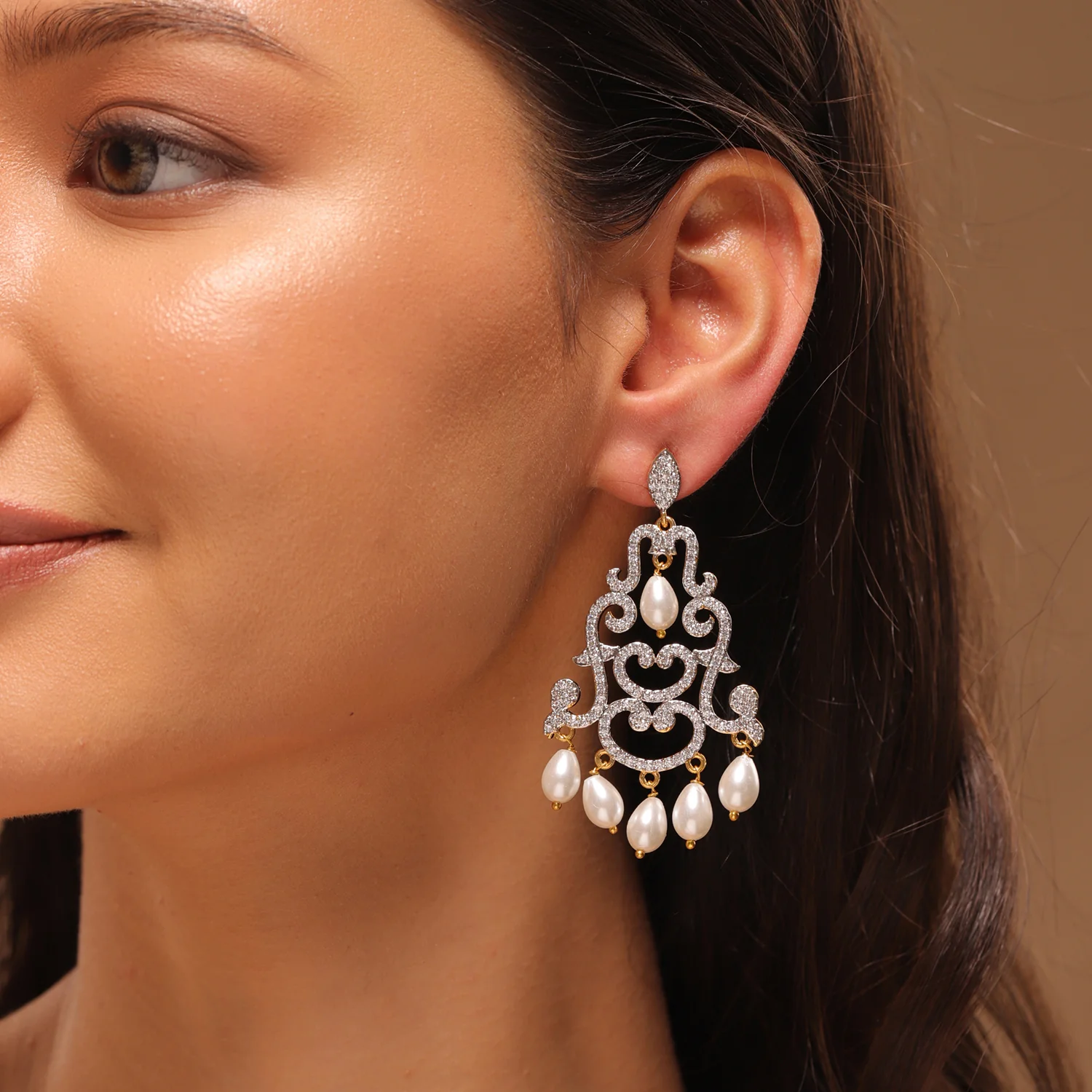 Royal Romance Margaret Gold Statement Earrings - Image 2