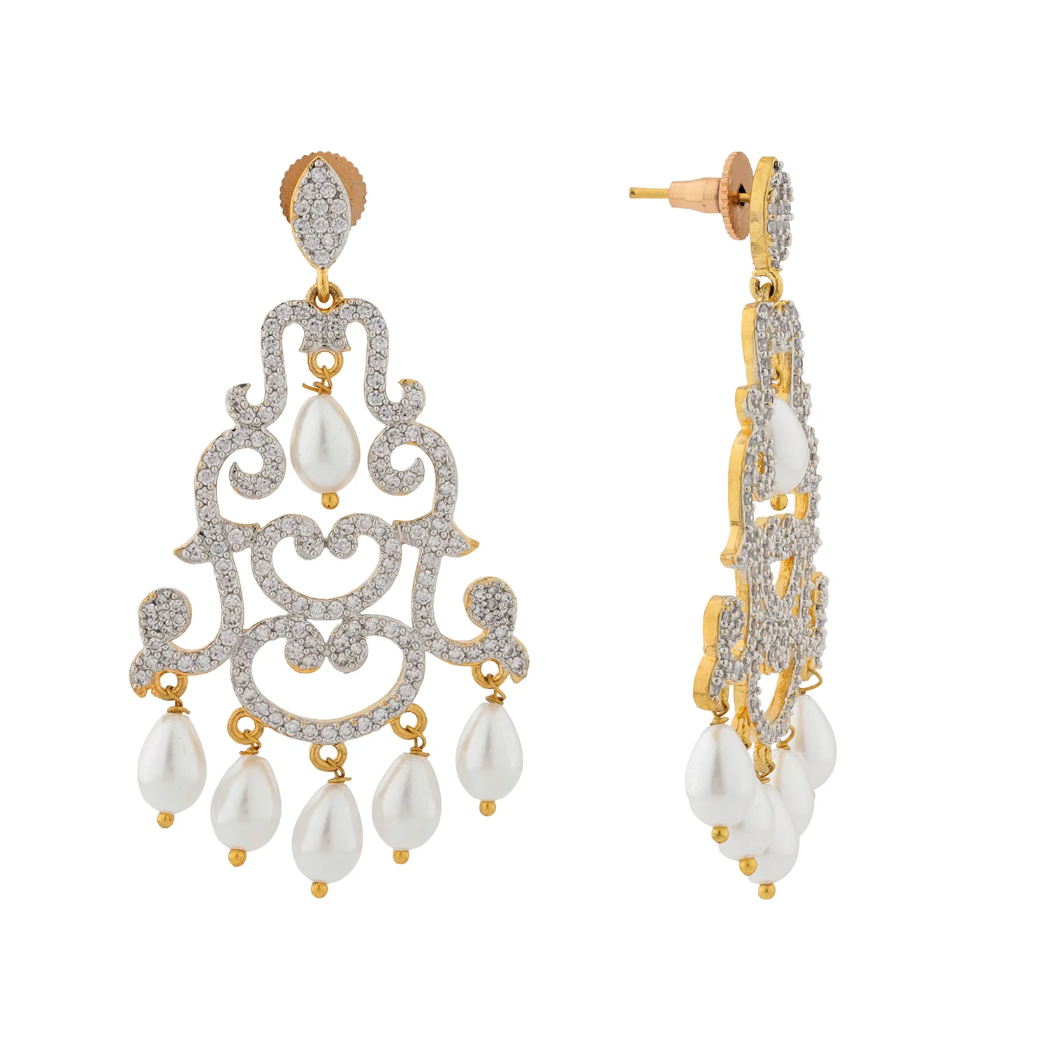 Royal Romance Margaret Gold Statement Earrings - Image 4