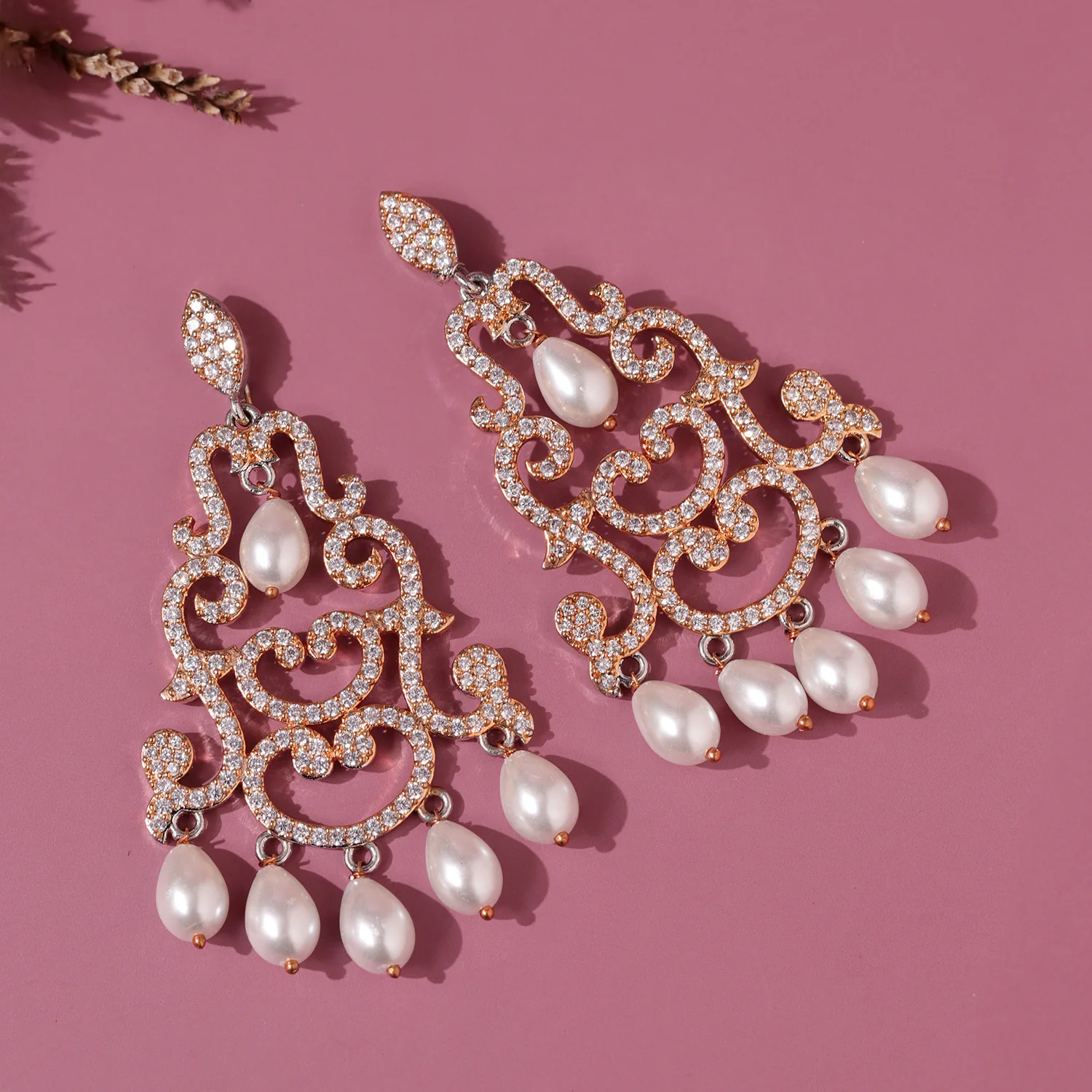 Royal Romance Margaret Rose Gold Statement Earrings