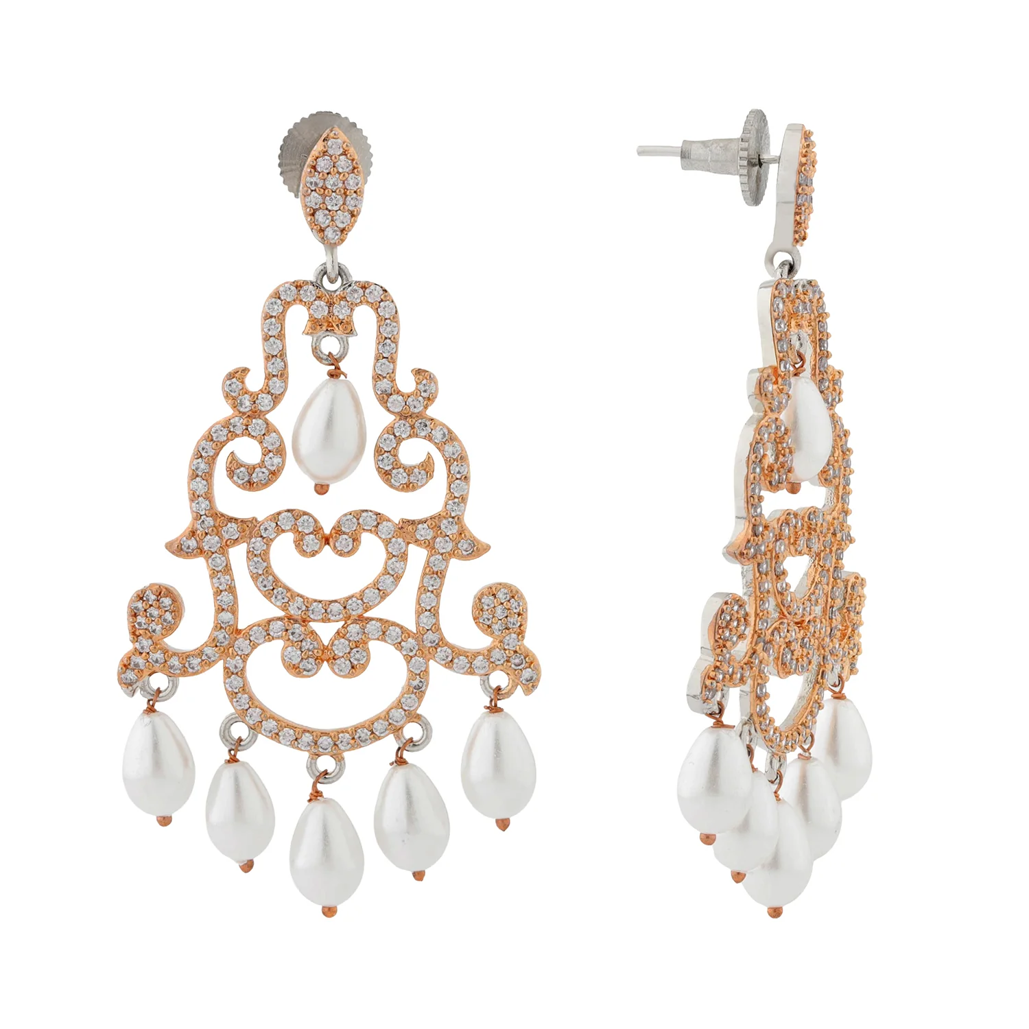 Royal Romance Margaret Rose Gold Statement Earrings - Image 4