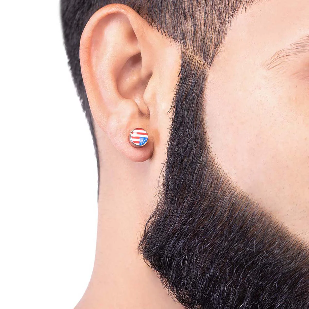 Royal Stud American Flag Earring - Image 2