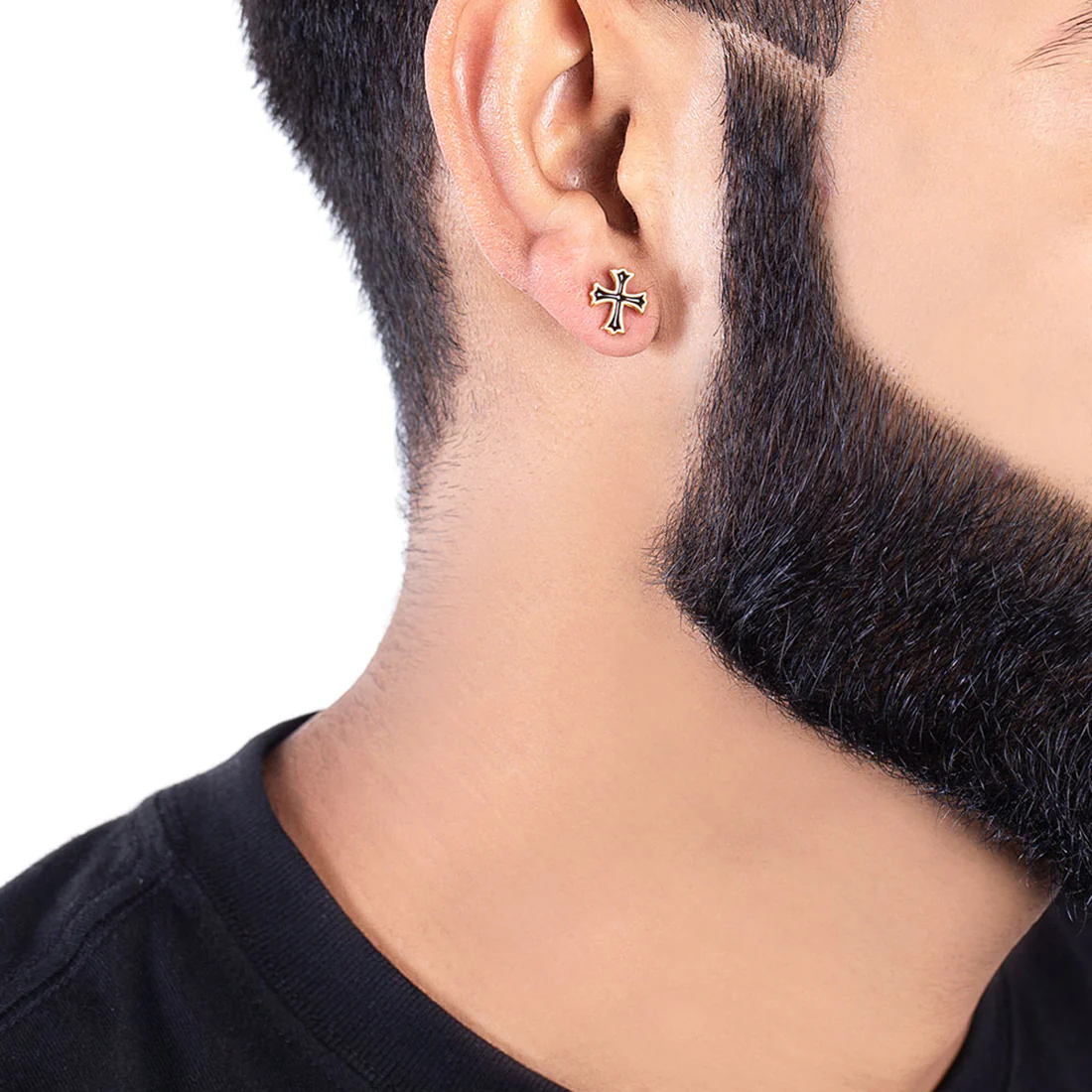 Royal Stud Cross Earring - Image 2