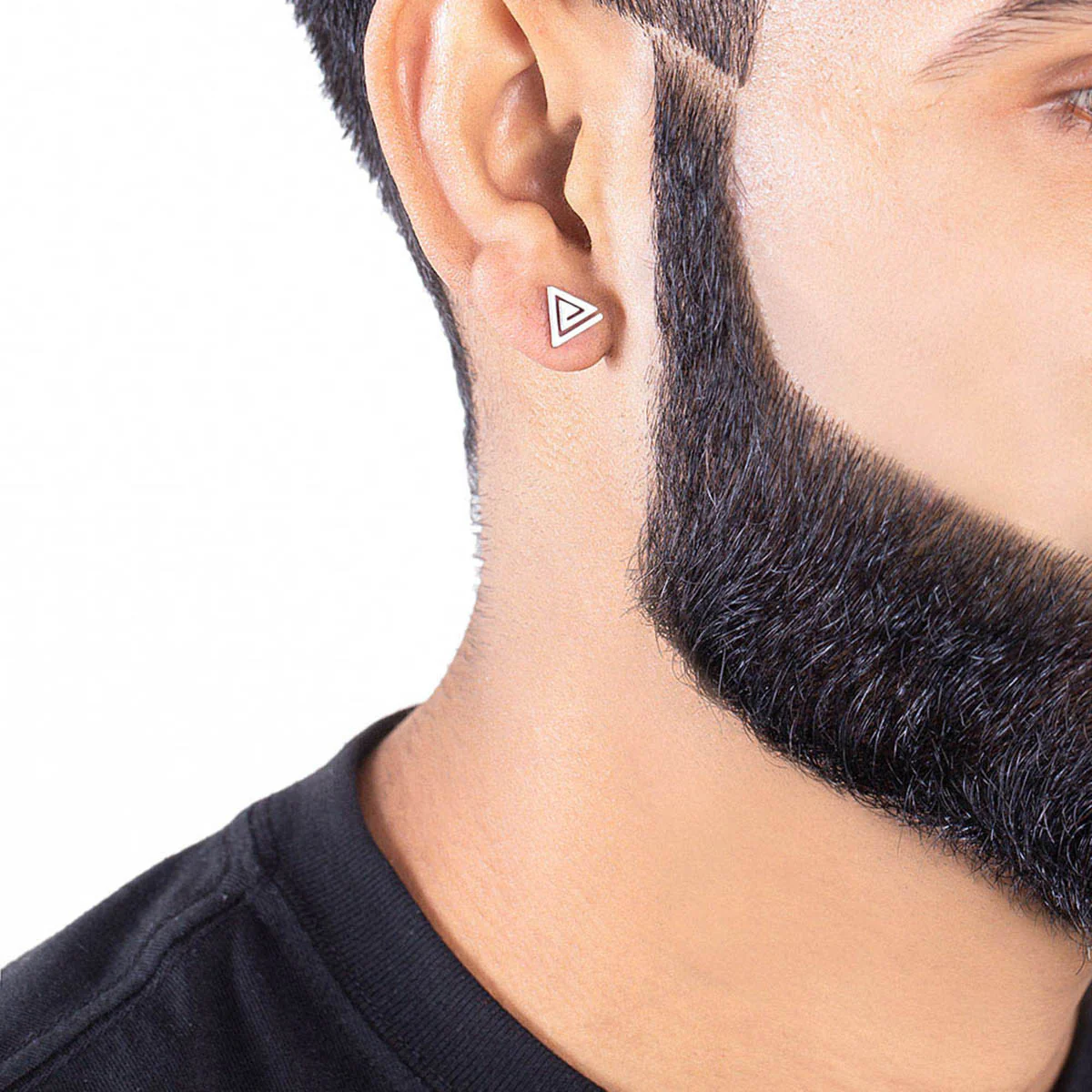 Royal Stud Men's Triangle Earring - Image 2