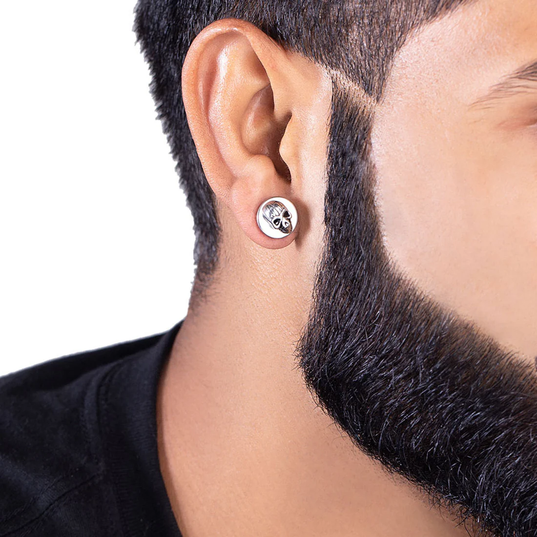 Royal Stud Skull Barbell Earring - Image 2
