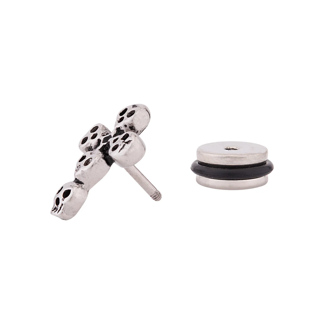 Royal Stud Steel Cross Earring - Image 4
