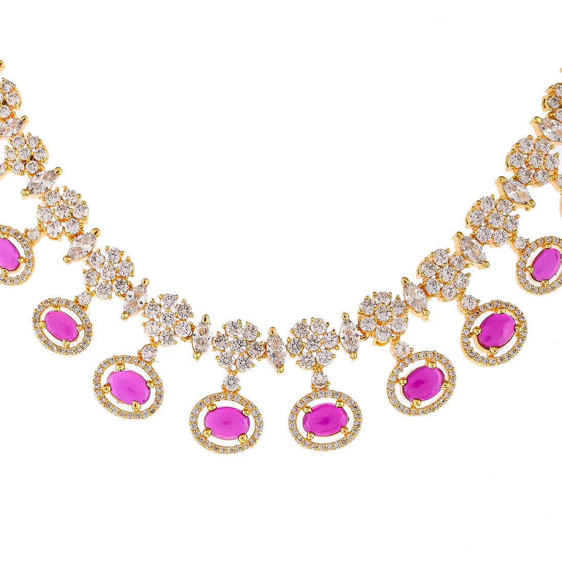 Ruby Red and White Zirconia Jewellery Set - Image 4
