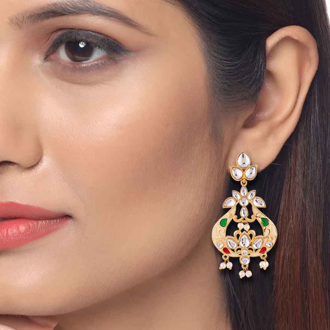 Sangemarmar Floral Mosaic Drop Earrings - Image 2