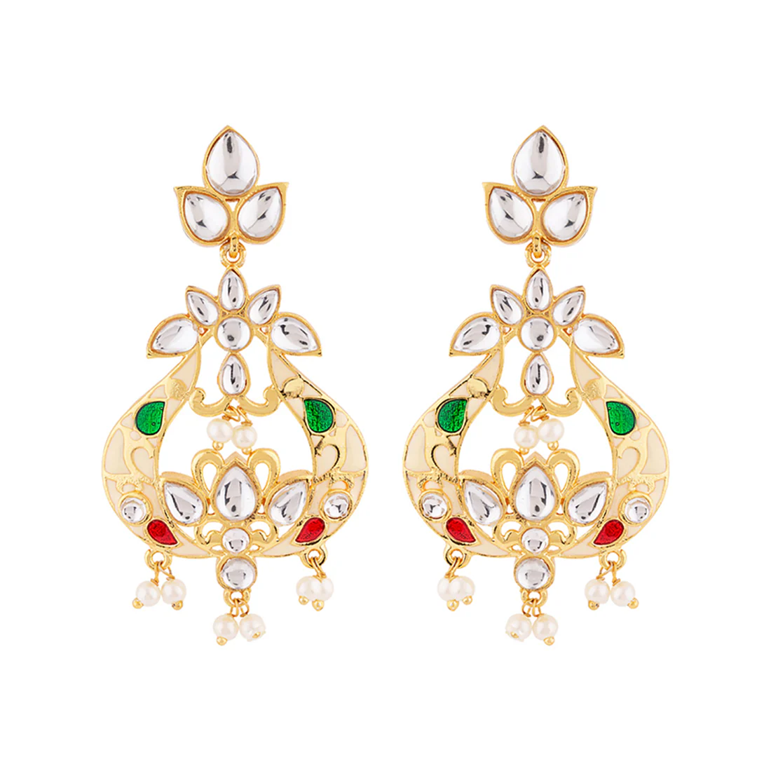 Sangemarmar Floral Mosaic Drop Earrings - Image 3