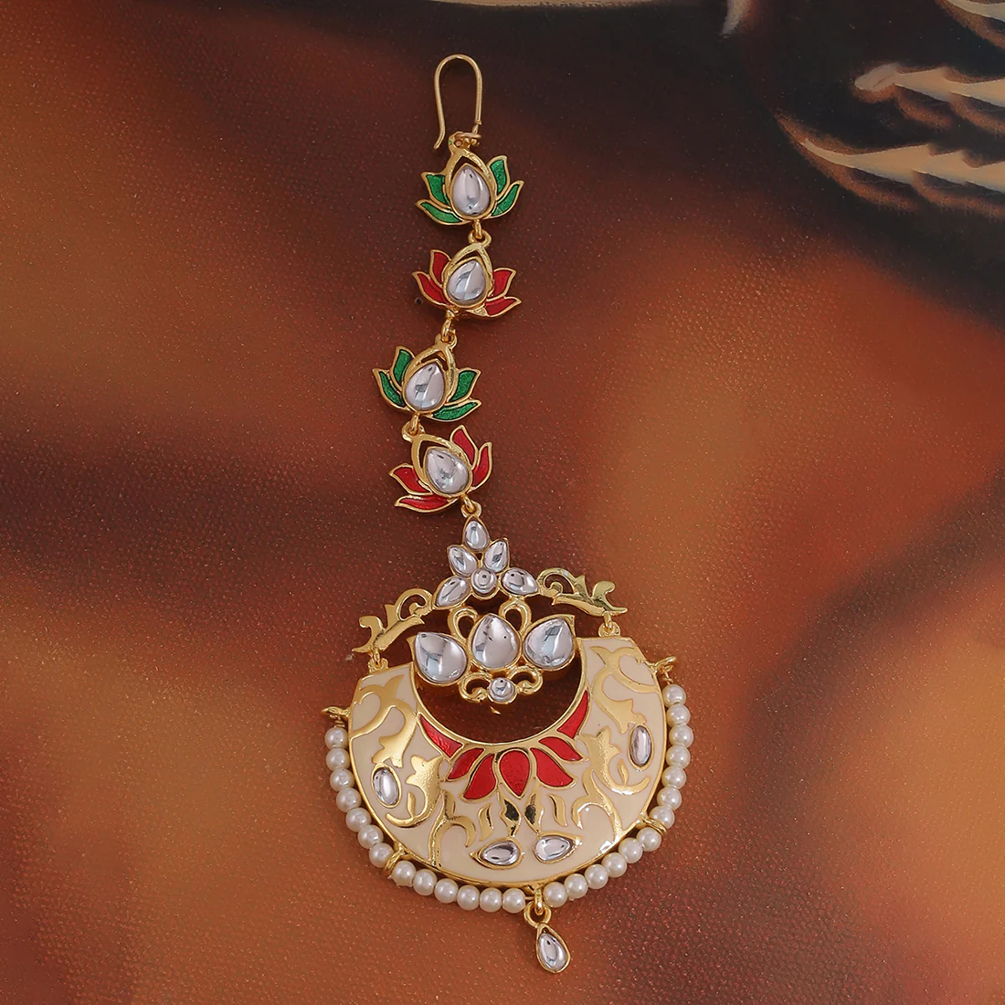 Sangemarmar Floral Motifs Maang Tika