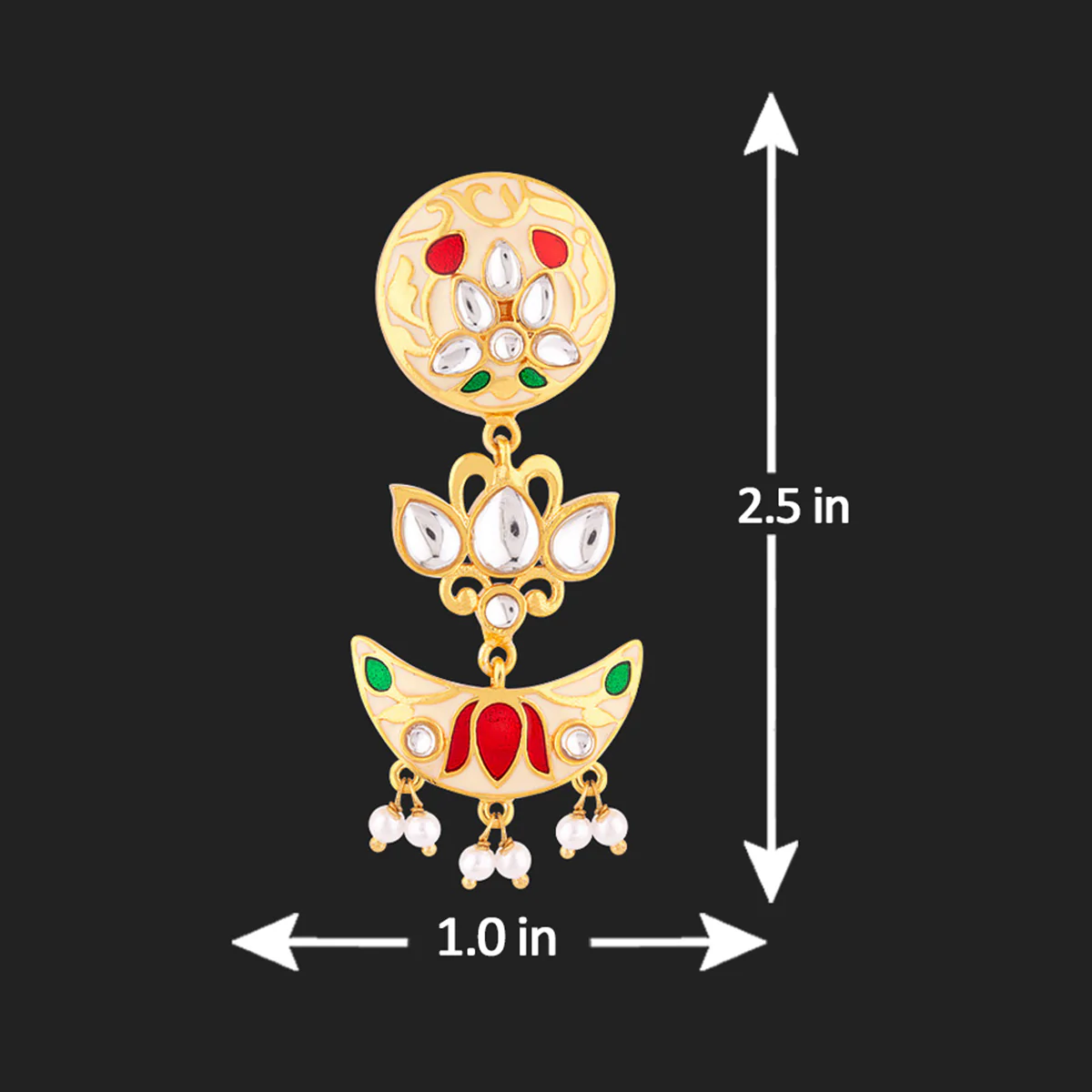Sangemarmar Layered Lotuses Drop Earrings - Image 5