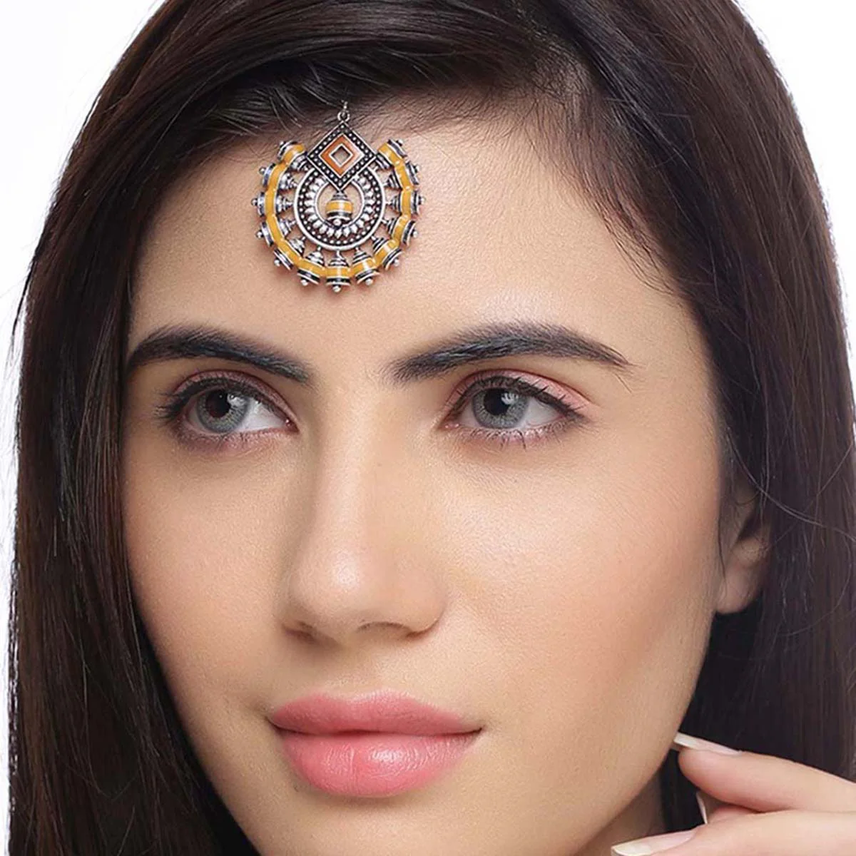 Sanwari Enameled Maang Tika - Image 2