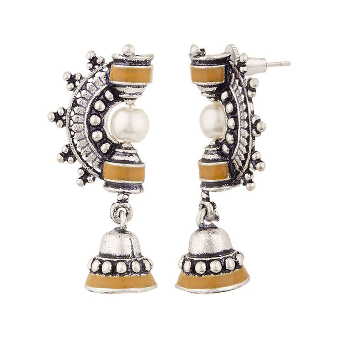 Sanwari Faux Pearls Embellished Drop Earrings - Image 4