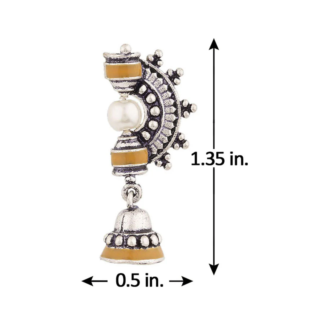 Sanwari Faux Pearls Embellished Drop Earrings - Image 5