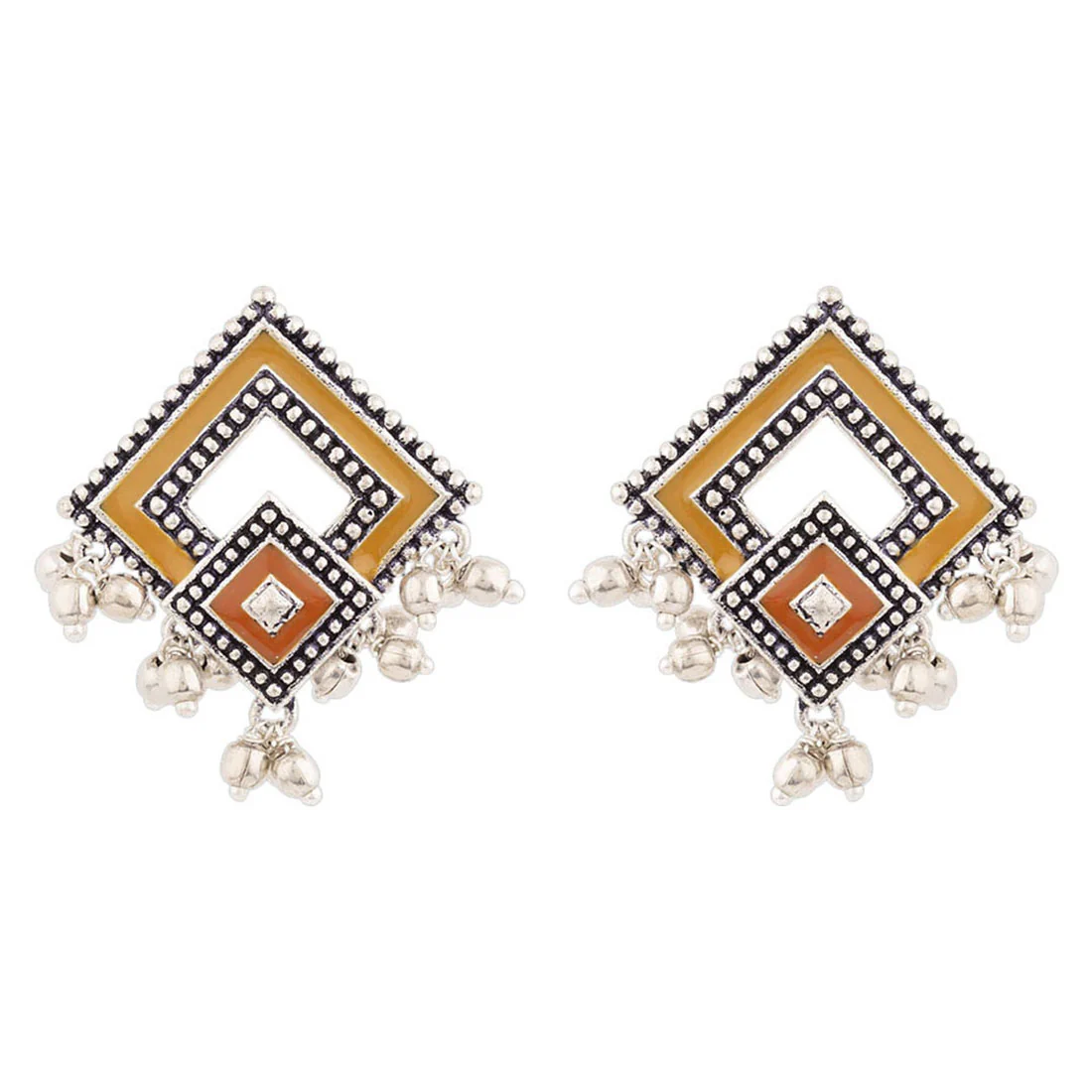 Sanwari Rhombus Brass Earrings - Image 3