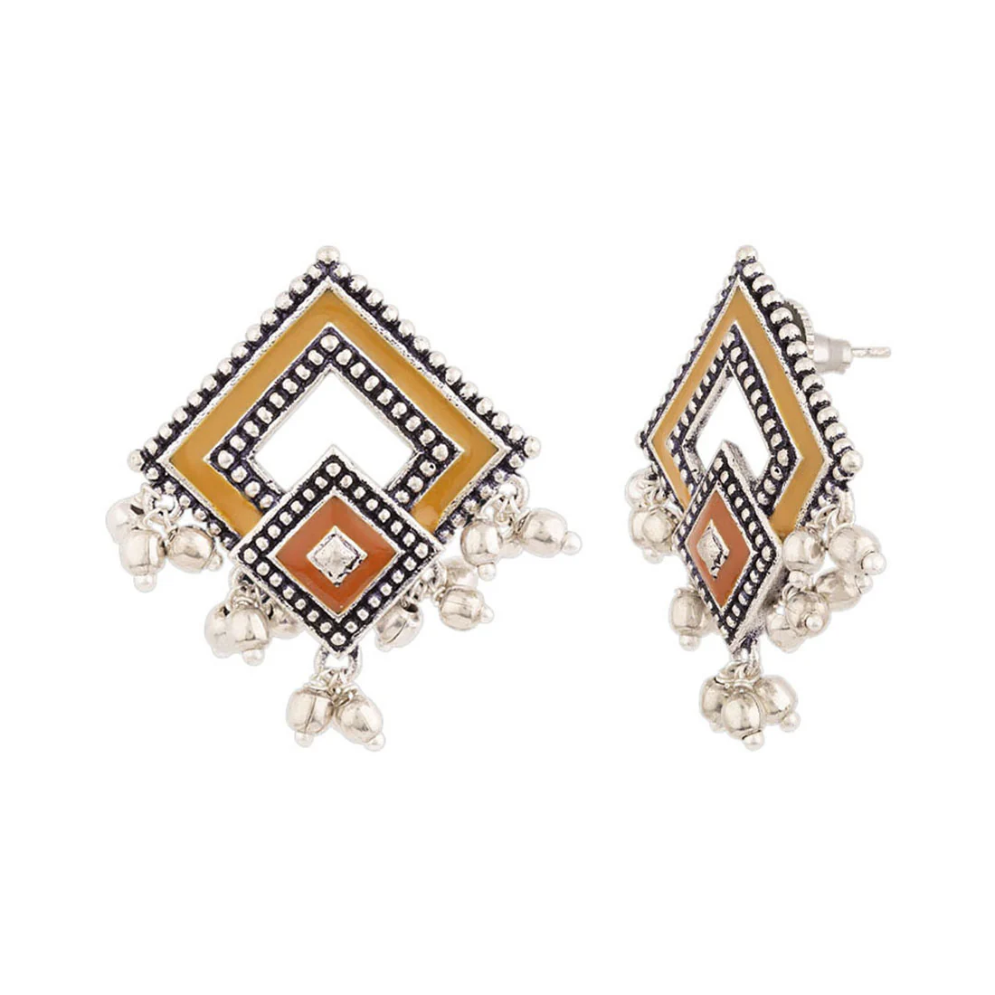 Sanwari Rhombus Brass Earrings - Image 4