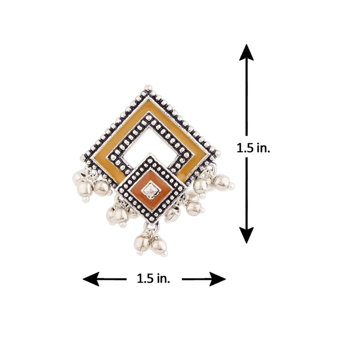 Sanwari Rhombus Brass Earrings - Image 5