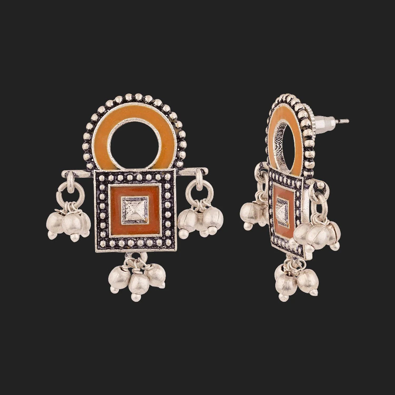Sanwari Square Enameled Earrings - Image 4