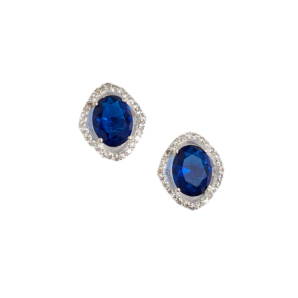 Sapphire Floating Stone 925 Sterling Silver Pendant Set - Image 5