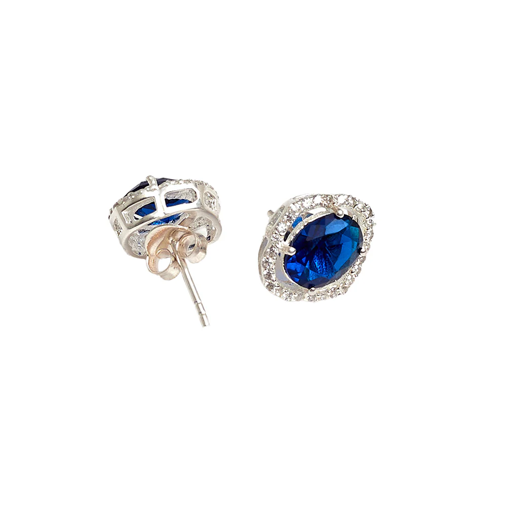 Sapphire Floating Stone 925 Sterling Silver Pendant Set - Image 6