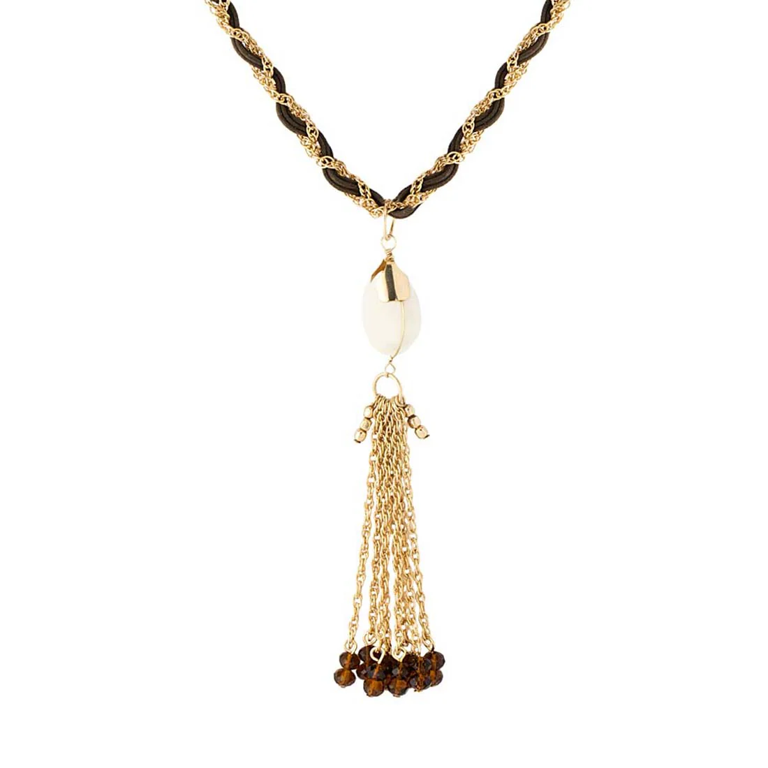 Sea Shell Studded Gold-Toned Necklace - Image 3