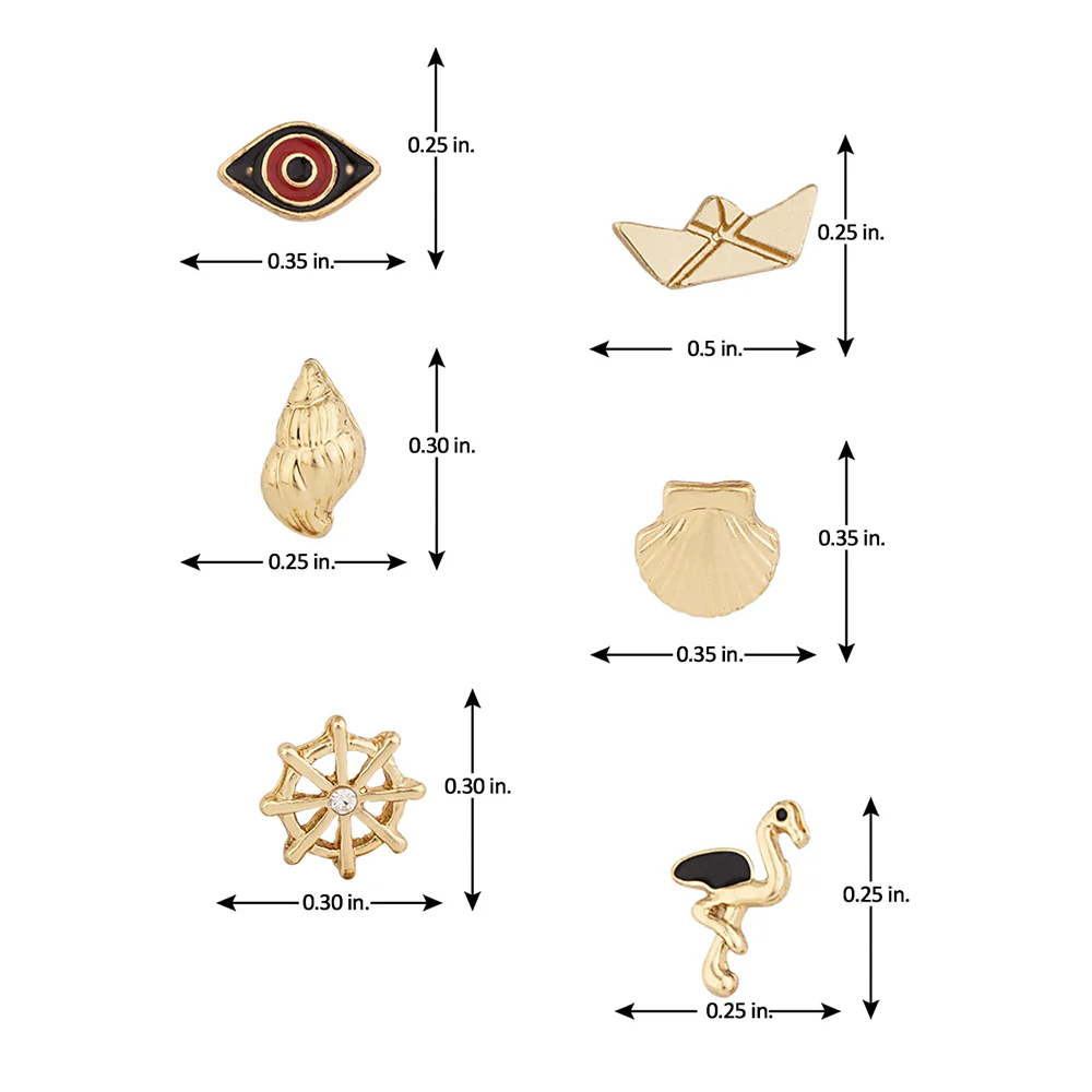 Set of Six Elegant Golden Studs - Image 5
