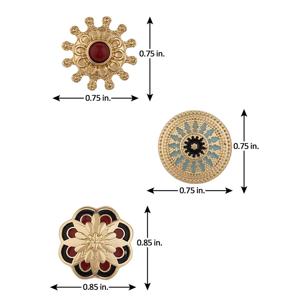 Set of Three Ethnic Beauty Studs - Image 5
