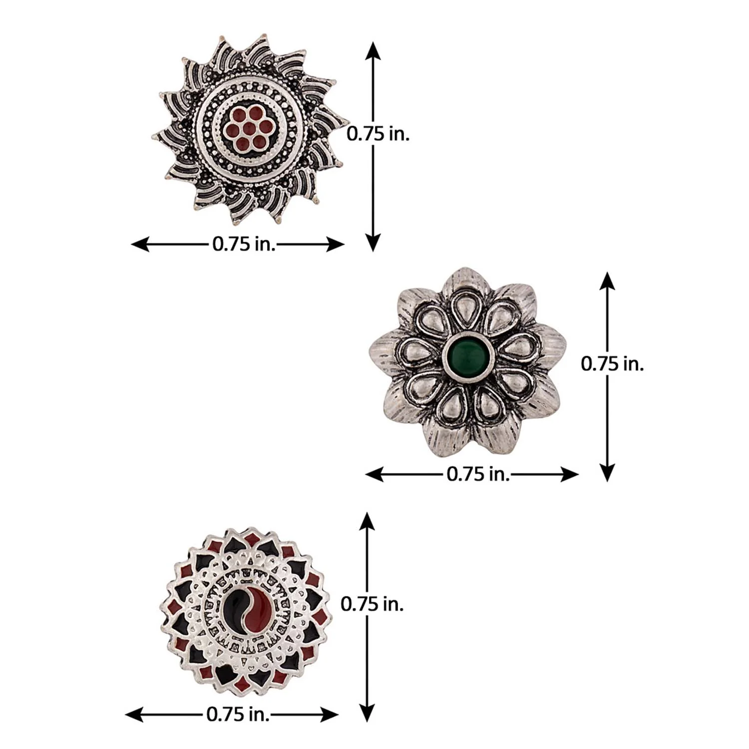 Set of three stylish studs - Image 5