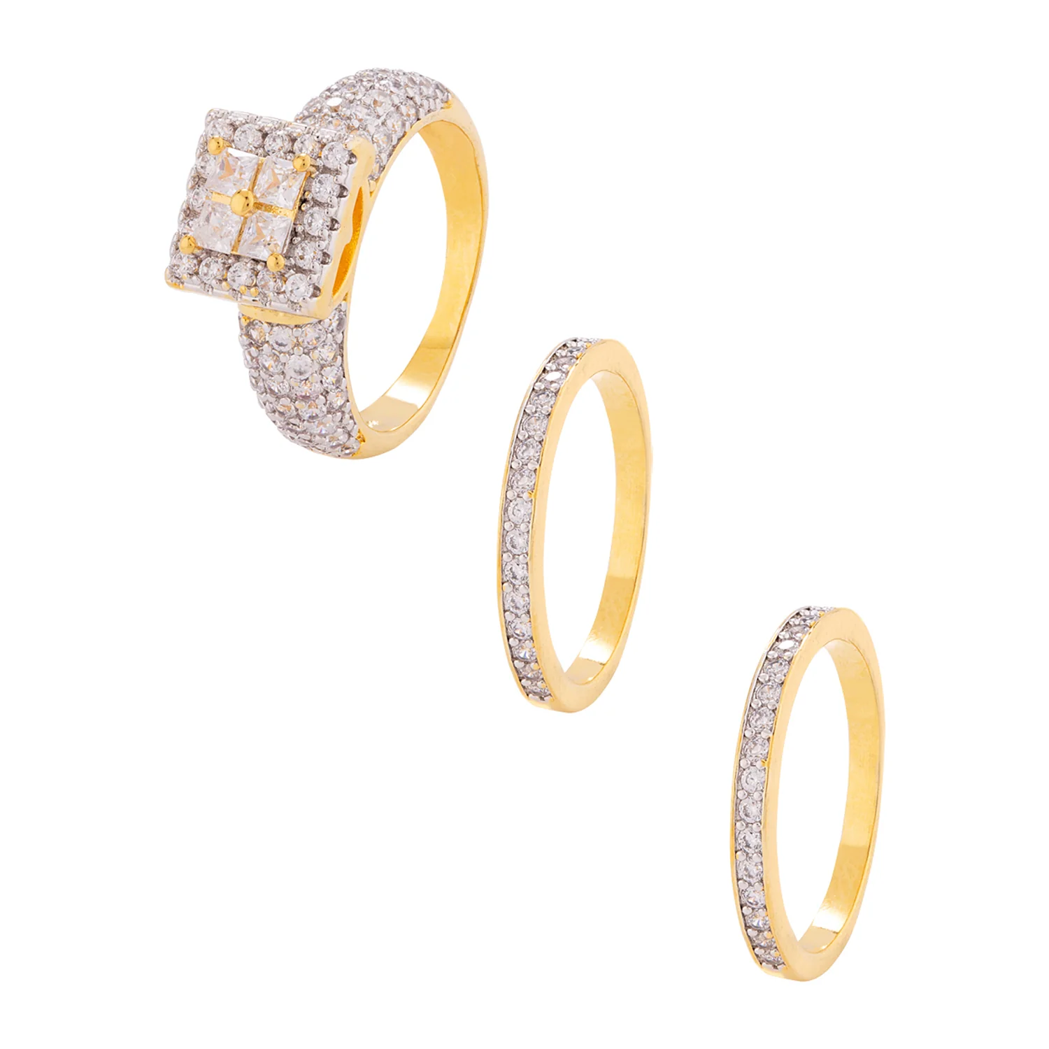 Set of Three Zircons Embellished Ring - Image 3