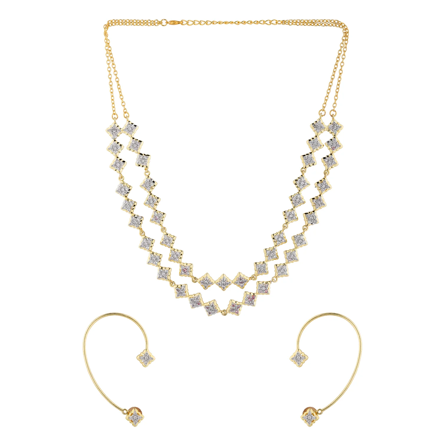 Shahi Dwar Rawal Dastoor Necklace Set with Interchangeable Earrings - Image 5