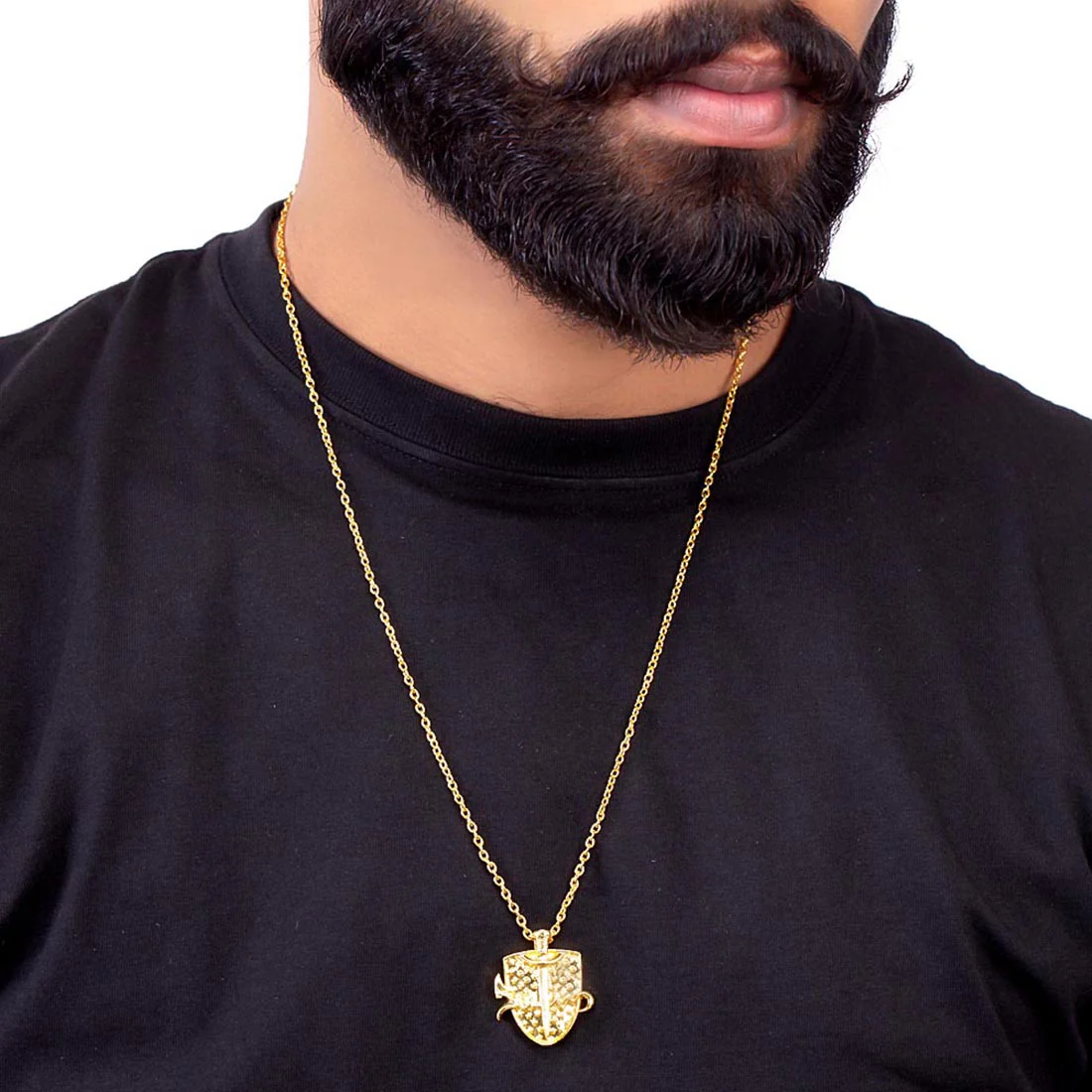 Shield Shaped Sultan Pendant With Chain - Image 2