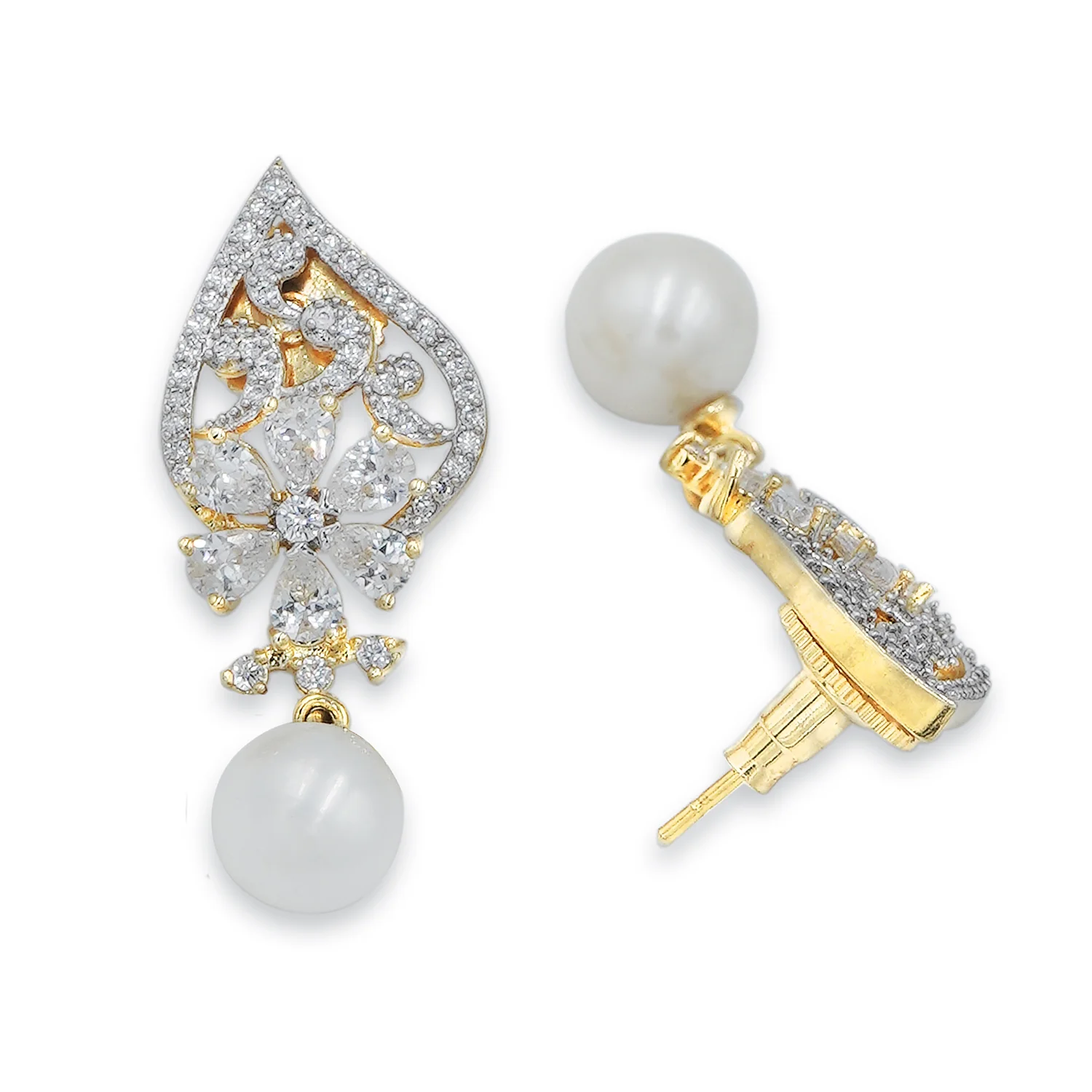 Shiny CZ Pearl Pendant Set - Image 4