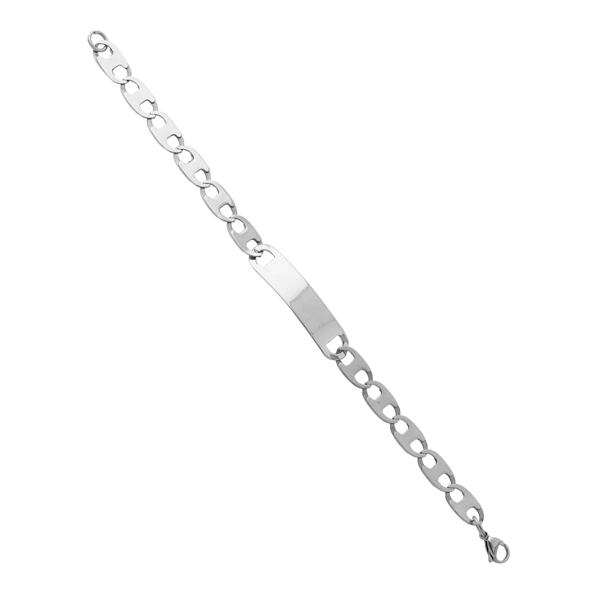 Shiny Silver Plated Link Designer Stylish Bracelet For Men - Image 4