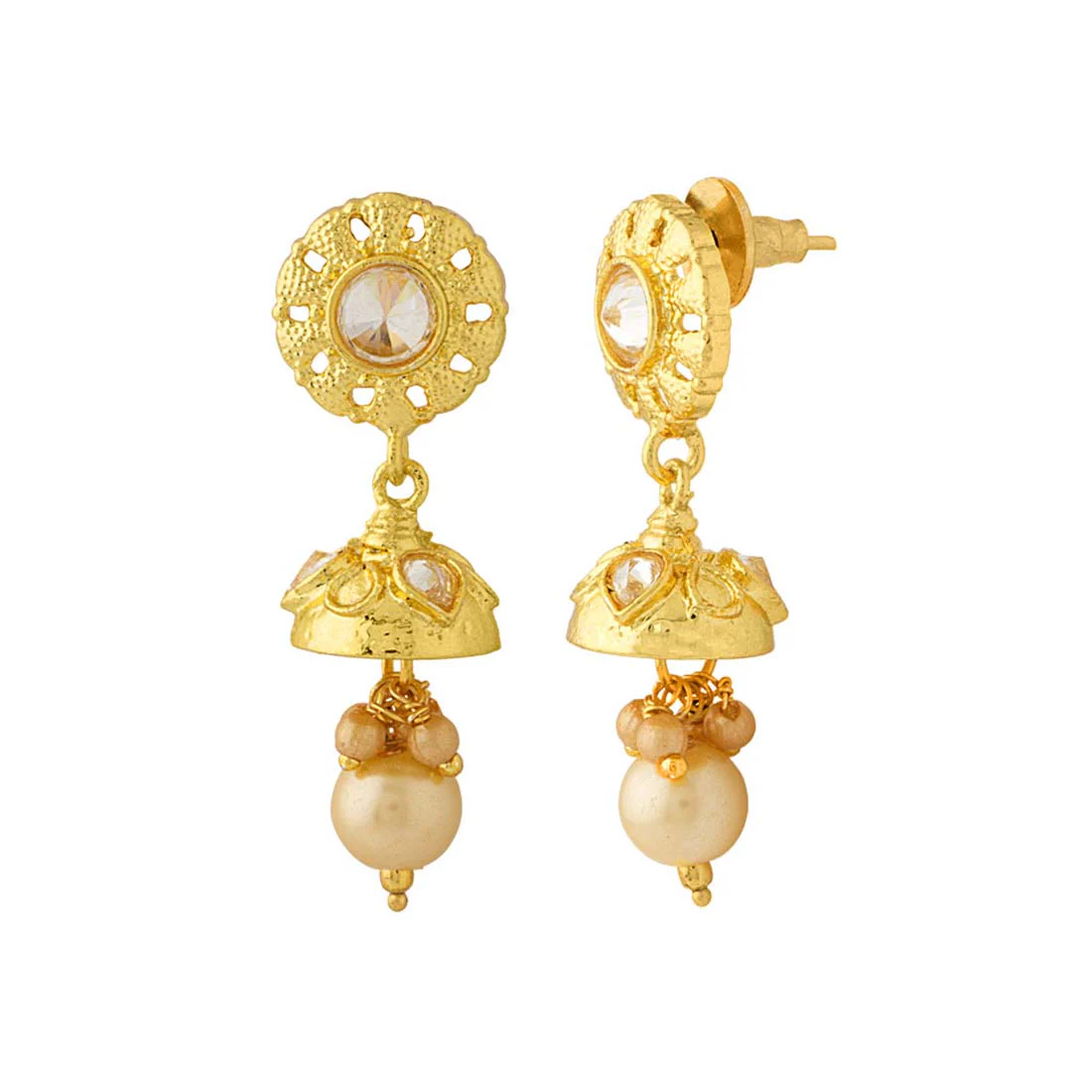 Shiny Stone Studded Earrings - Image 4