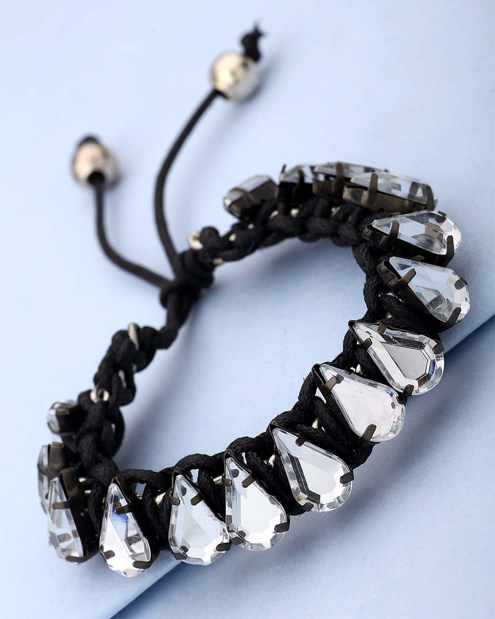 Shiny Stones Studded Black Bracelet For Women
