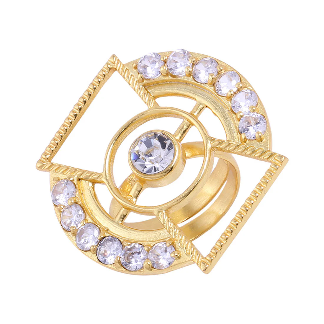 Shiny Stones Studded Designer Ring For Women - Image 2