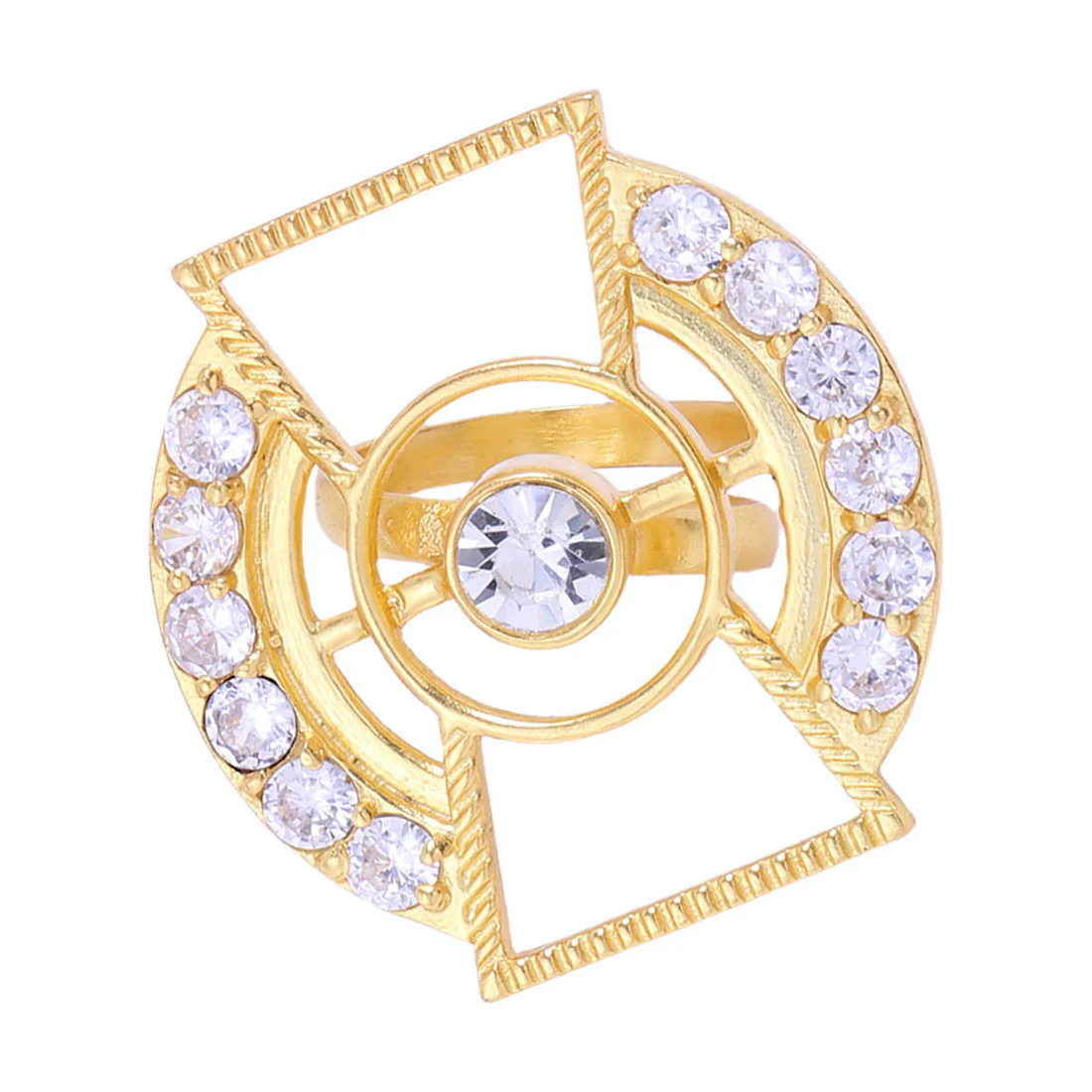 Shiny Stones Studded Designer Ring For Women - Image 3