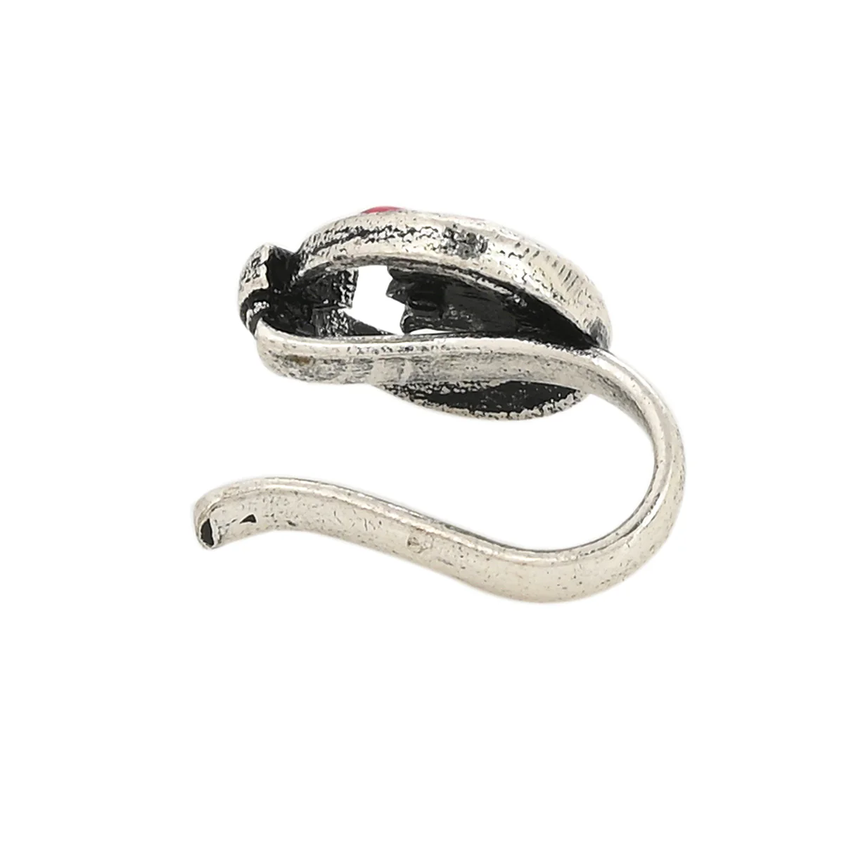 Shwet Kamal Pink-Silver Plated Nose Ring - Image 4