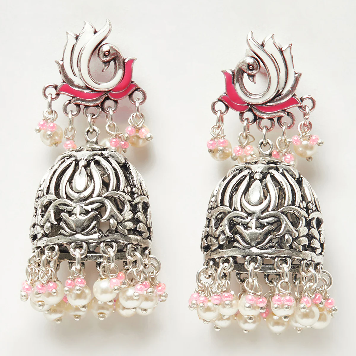 Shwet kamal Silver Necklace with Earrings - Image 5